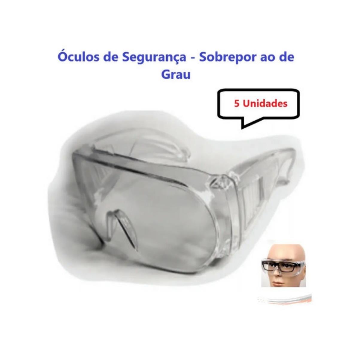 Kit 5 óculos Proteção Sobrepor Clínica De Odontologia Com Ca - UN / 5
