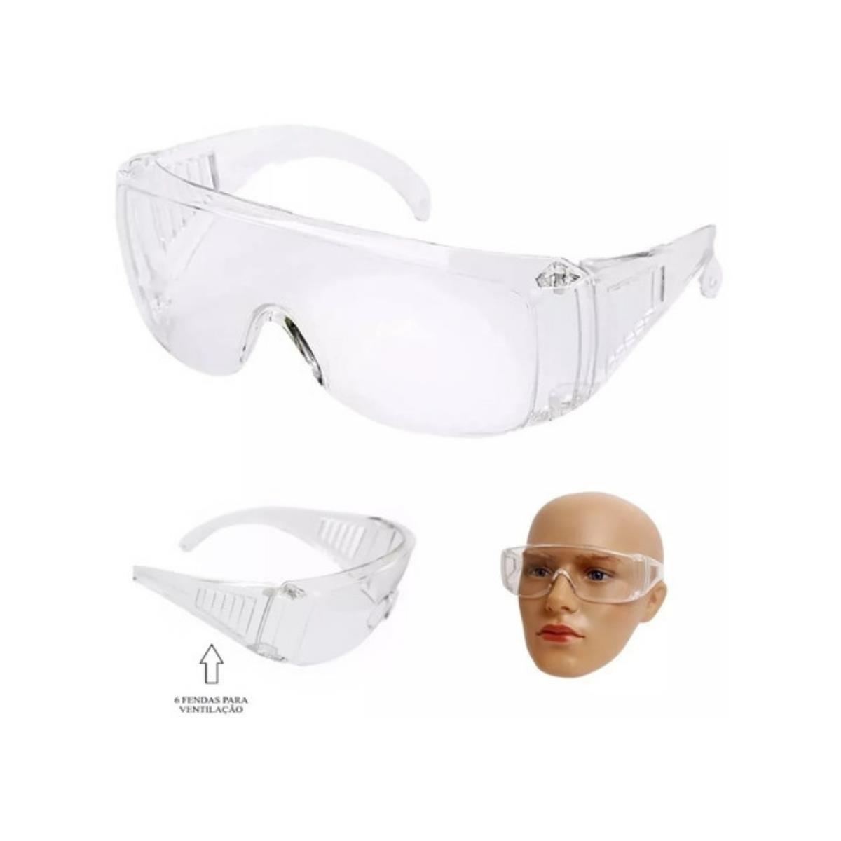 Kit 5 óculos Proteção Segurança Sobrepor Incolor Anti Risco - UN / 5