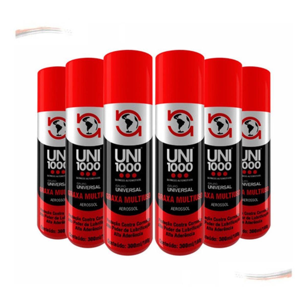 Kit 6 Graxa Spray Multiuso Lubrificante Alta Performance