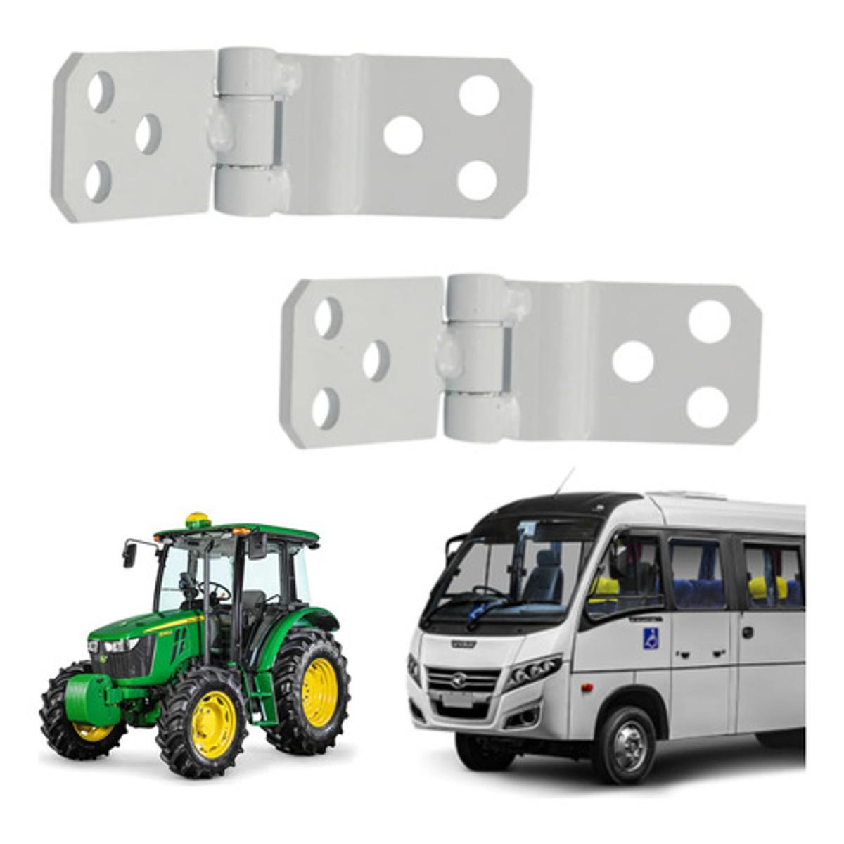 Par 2 Dobradiças P/ Porta Ferro Agrícola ônibus E Uso Geral - UN / 2