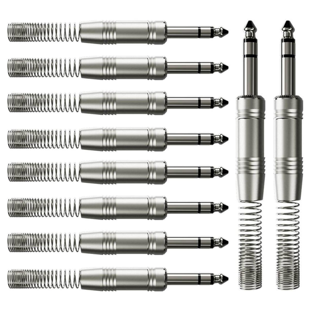 Kit 10 Conectores P10 Stereo Metal Com Mola Wc 244 Wireconex