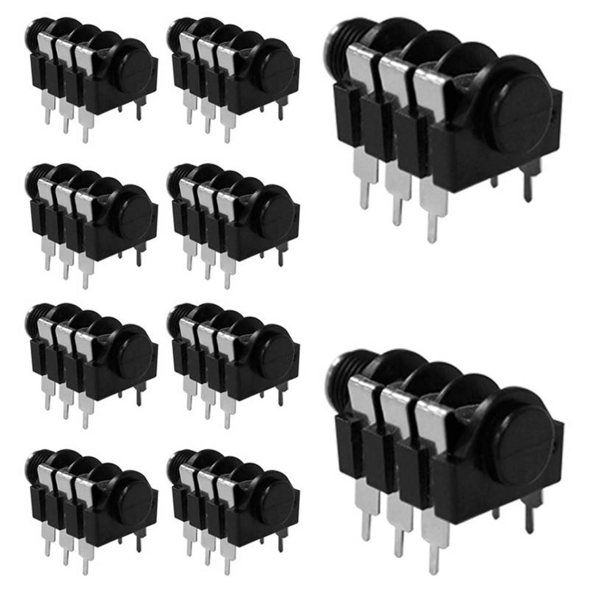 Kit 10 Conectores P10 Stereo Femea Painel Wc 345 Wireconex