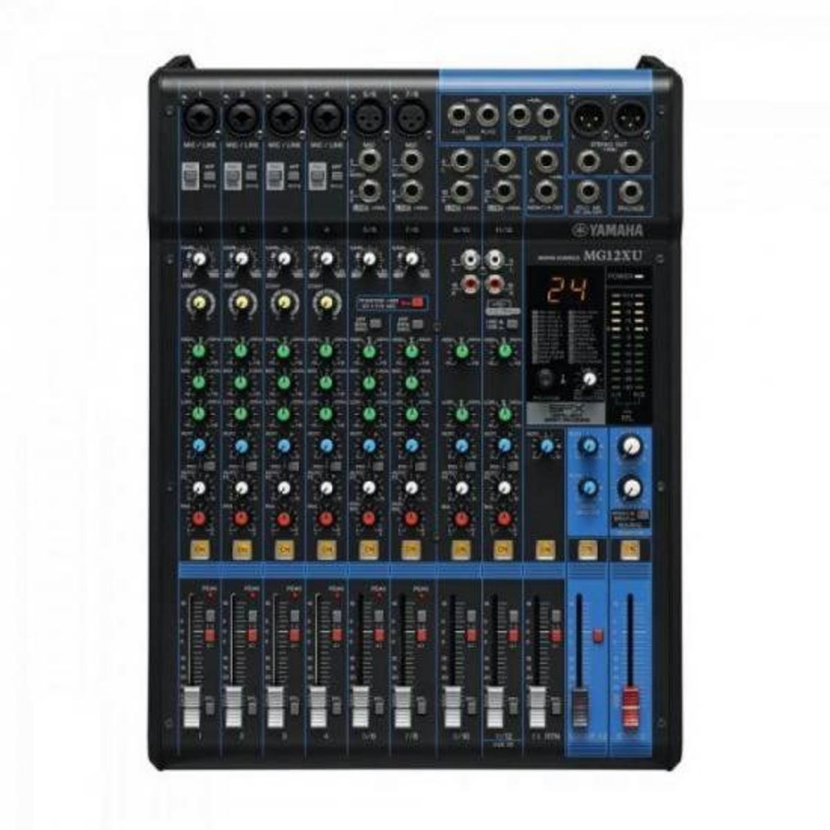 Mesa de Som Analógica Yamaha MG12XU 12 Canais Bivolt Preta