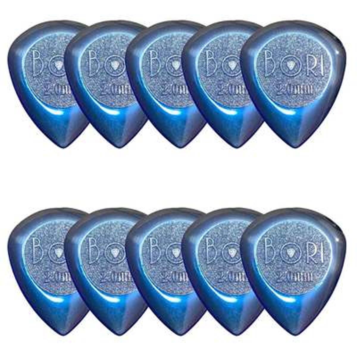 Palhetas Bori Grl Drip Gota 2,00 Mm Azul 10 Unidades
