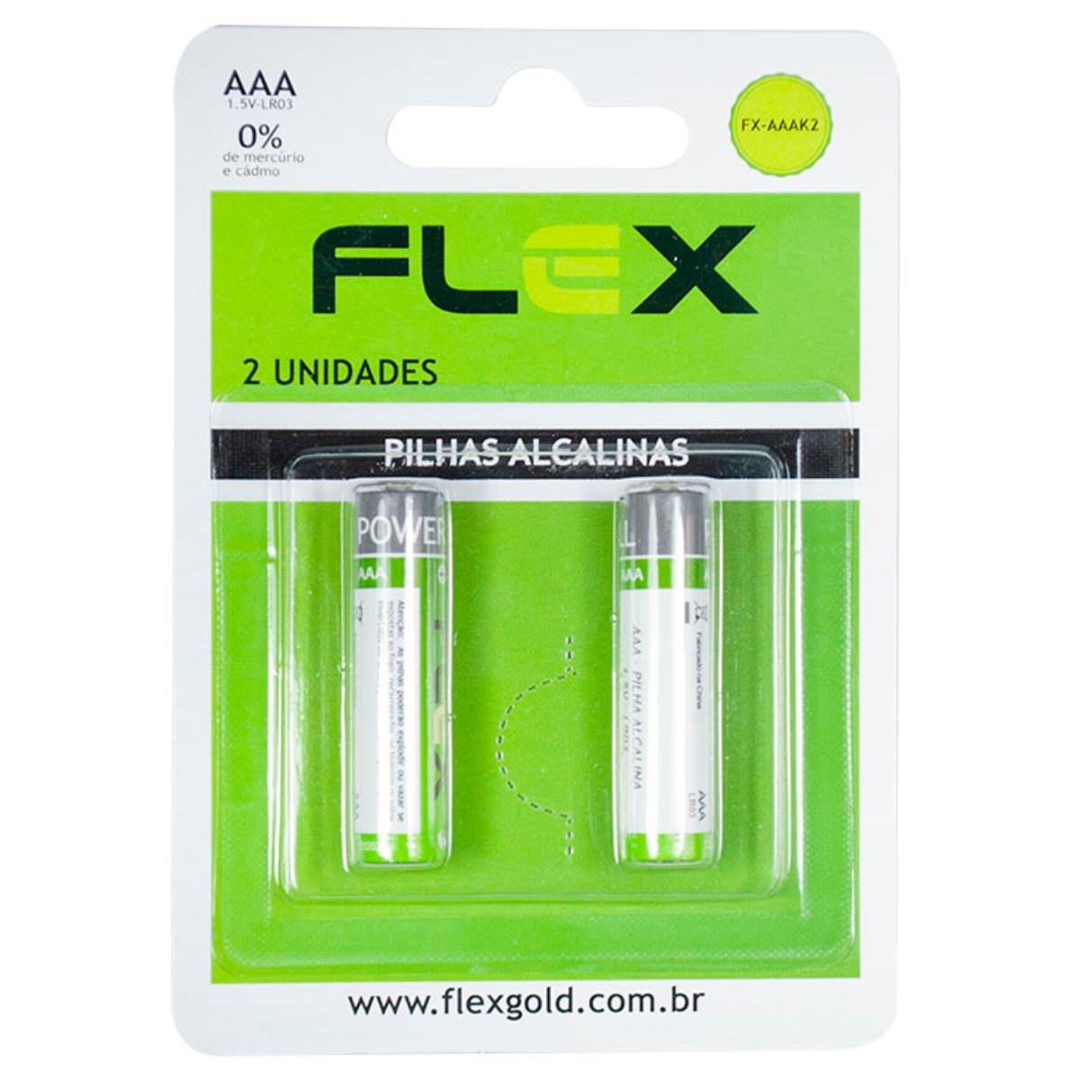 Pilha Aaa Alcalina Cartela Com 2 Unidades Flex