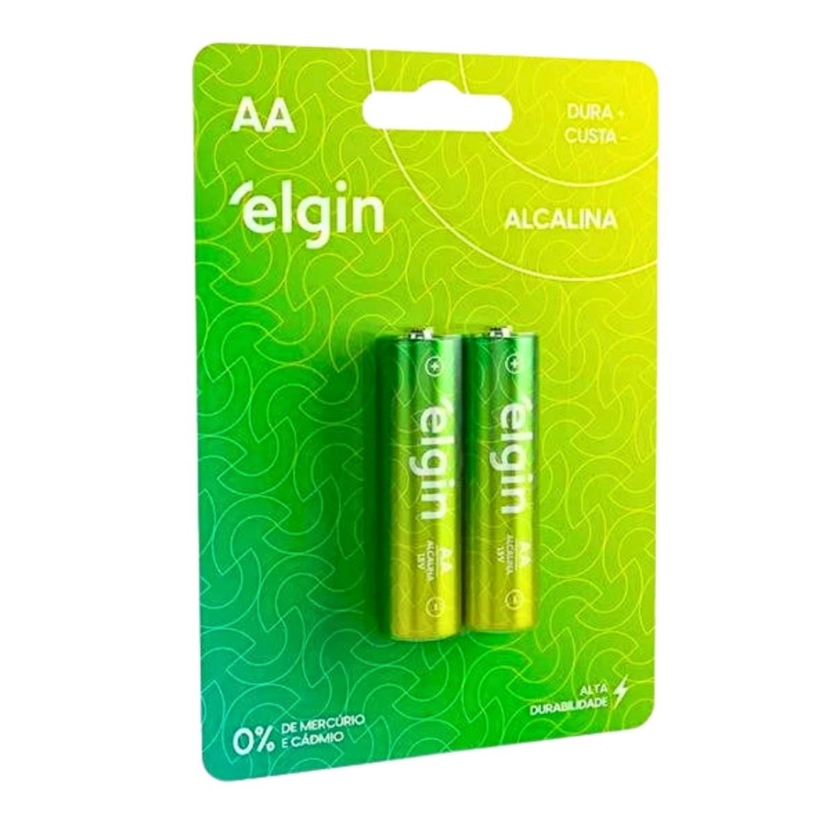 Pilha Alcalina Aa2 Elgin Cartela Com 02 Unidades