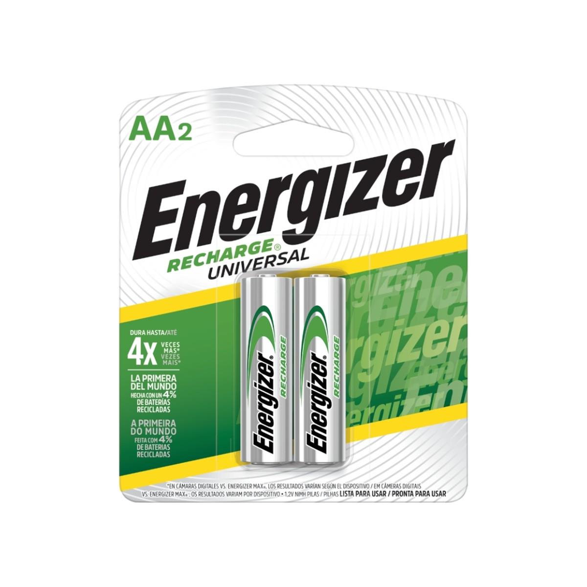 Pilha Recarregável Univ. Aa2 Cart 2 Energizer