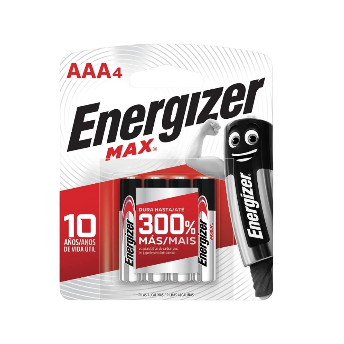 Pilha Alcalina Max Aaa Cart 4 Sm-160 Energizer