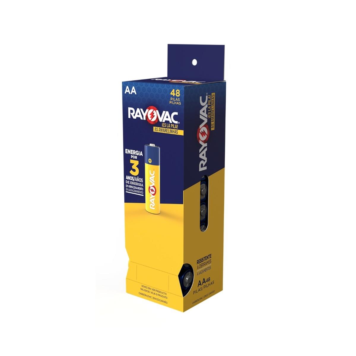 Pilha Zinco Aa4 Rayovac Amarelinhas Tubo Com 48 Unidades