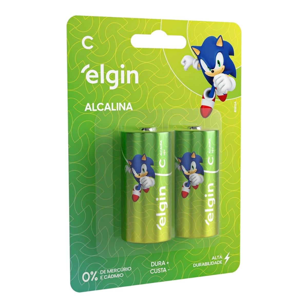 Pilha Alcalina Tipo C Elgin Cartela Com 02 Unidades