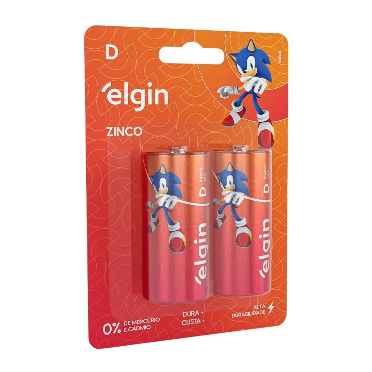 Pilha De Zinco Carvão R20 2 Unidades Elgin