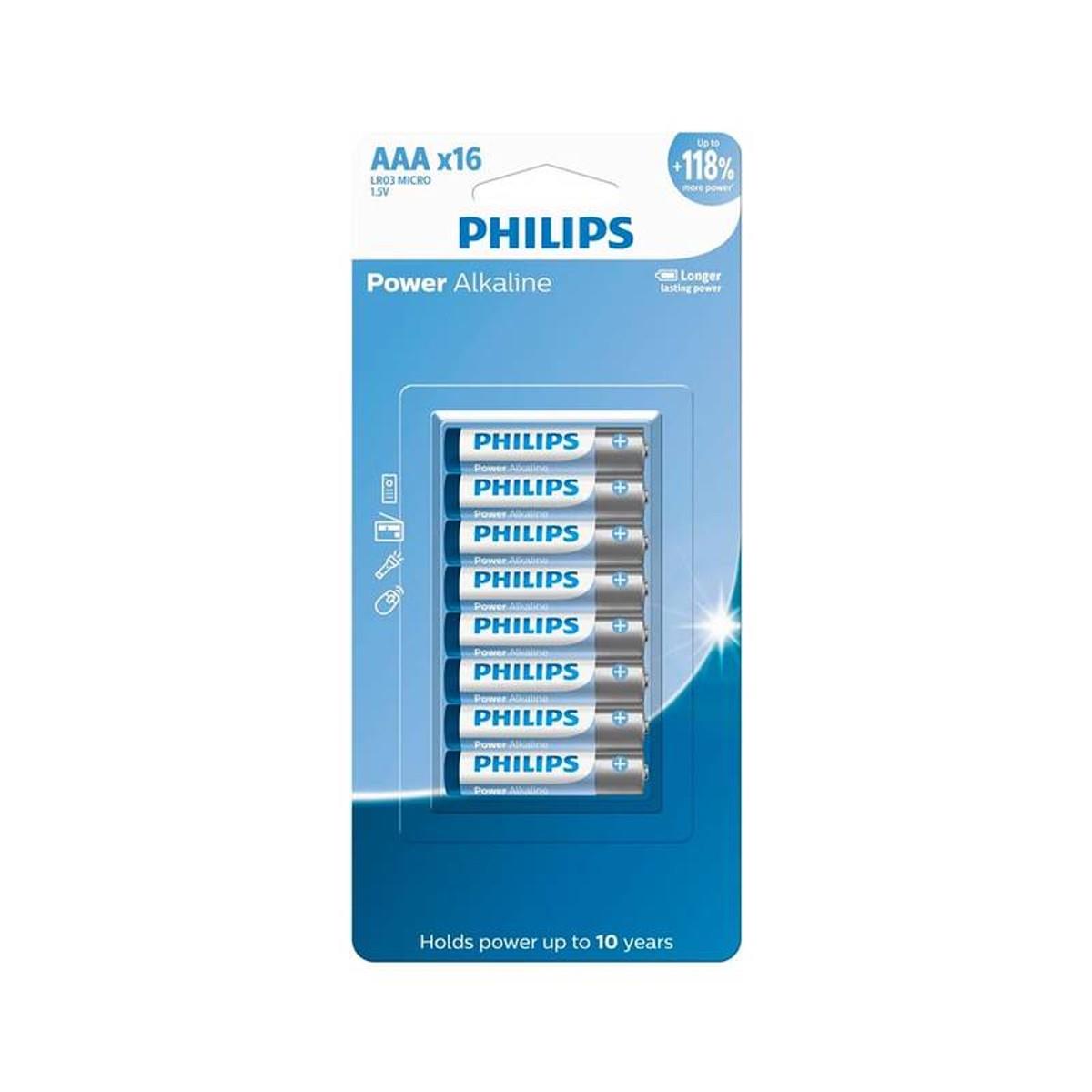 Pilhas Alcalina Philips Aaa Lr03p16bp/59