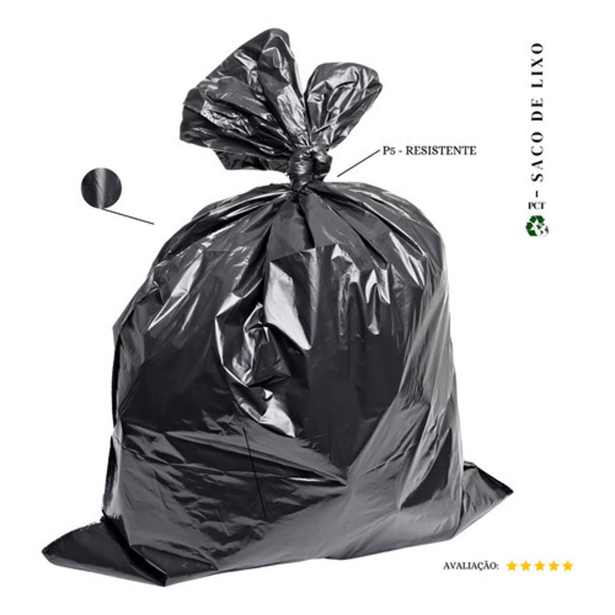 Saco De Lixo 100 Litros P5 - Resistente - 50 Unidades