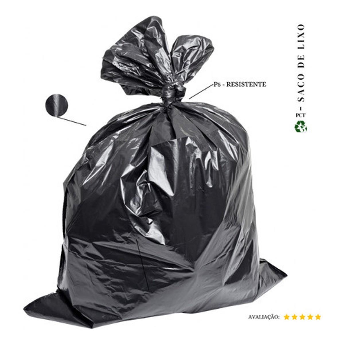 Saco De Lixo 100 Litros Resistente- P5 - 20 Unidades