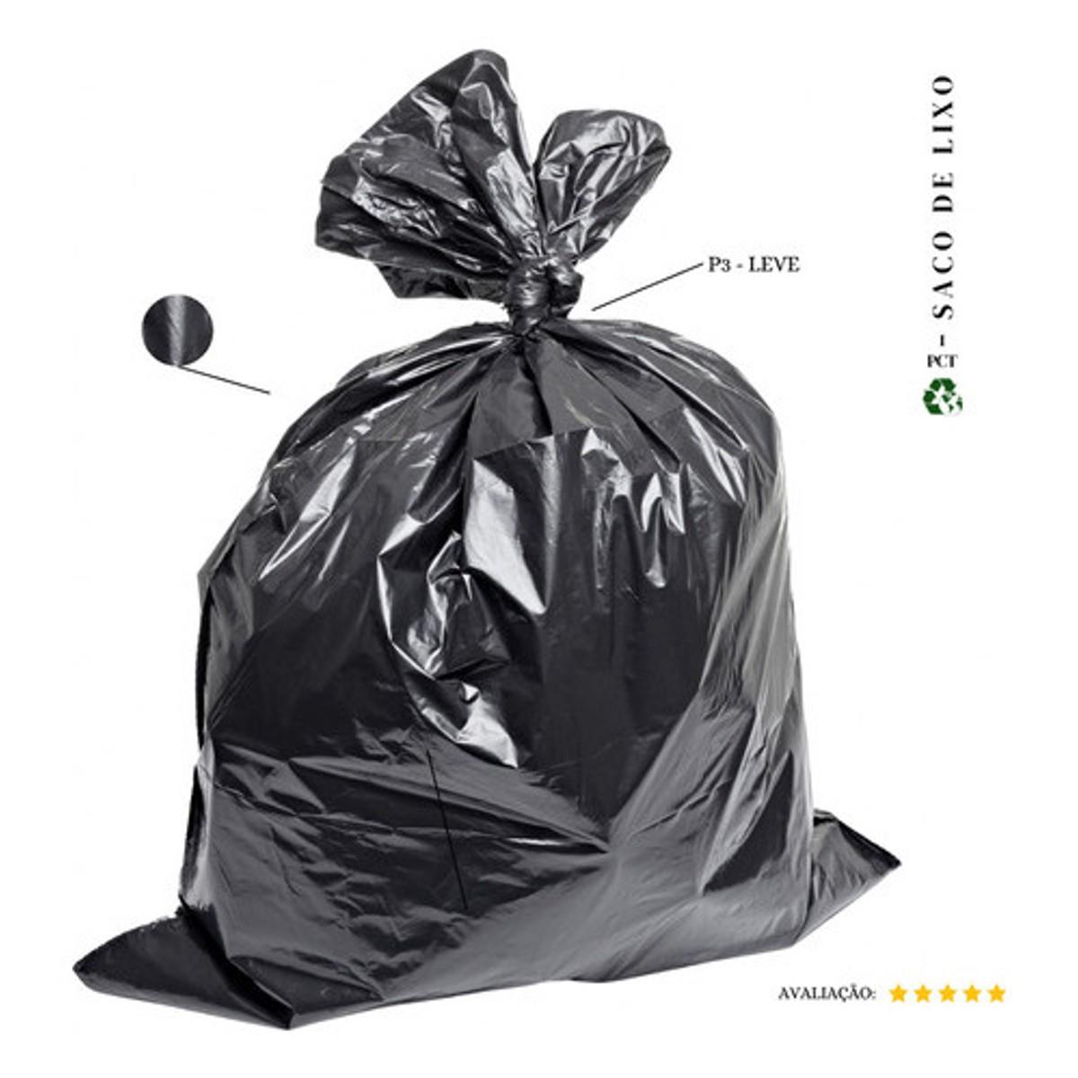 Saco De Lixo 100 Litros- P3 - Leve- 100 Unidades