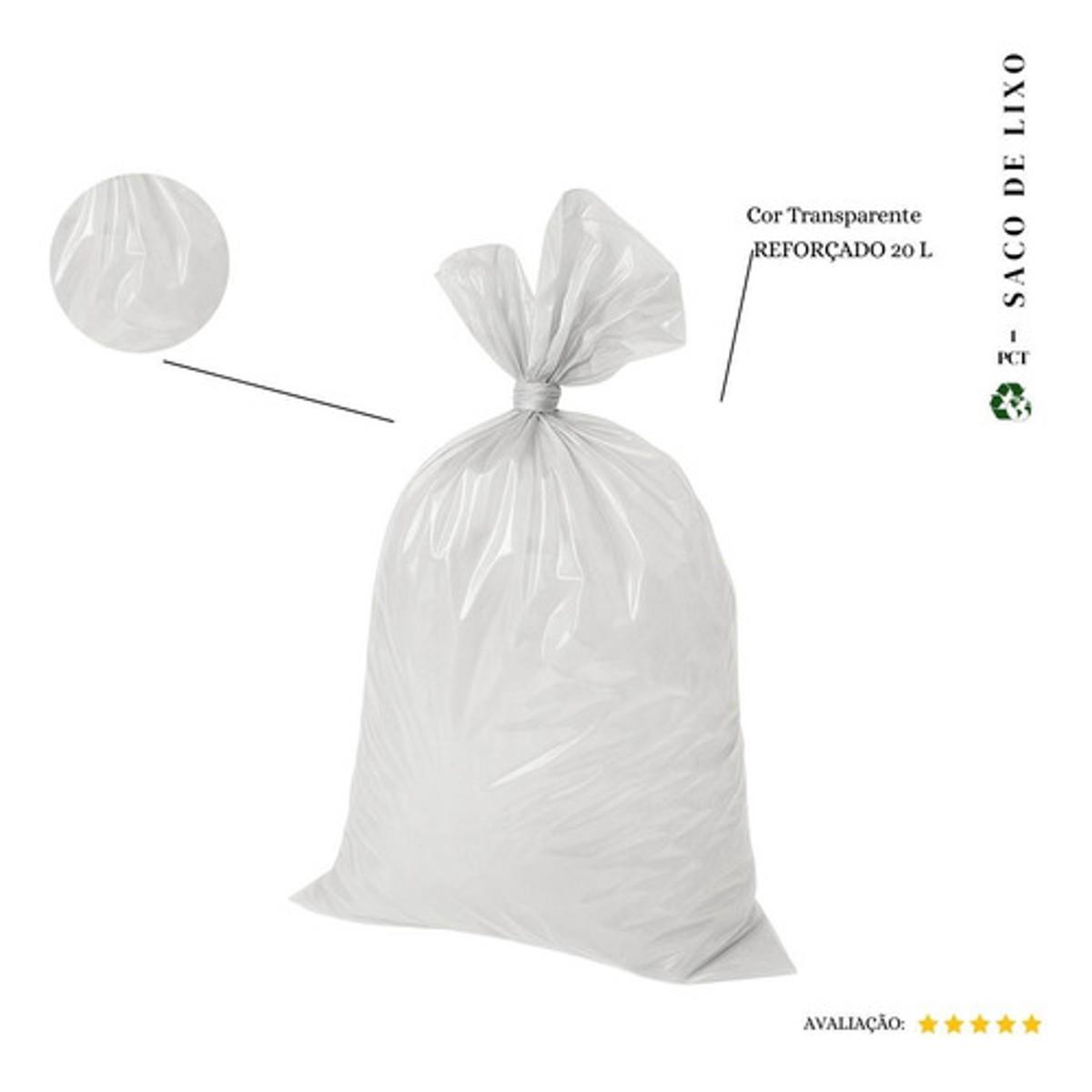 Saco De Lixo 20l Reforçado Transparente 20 Und
