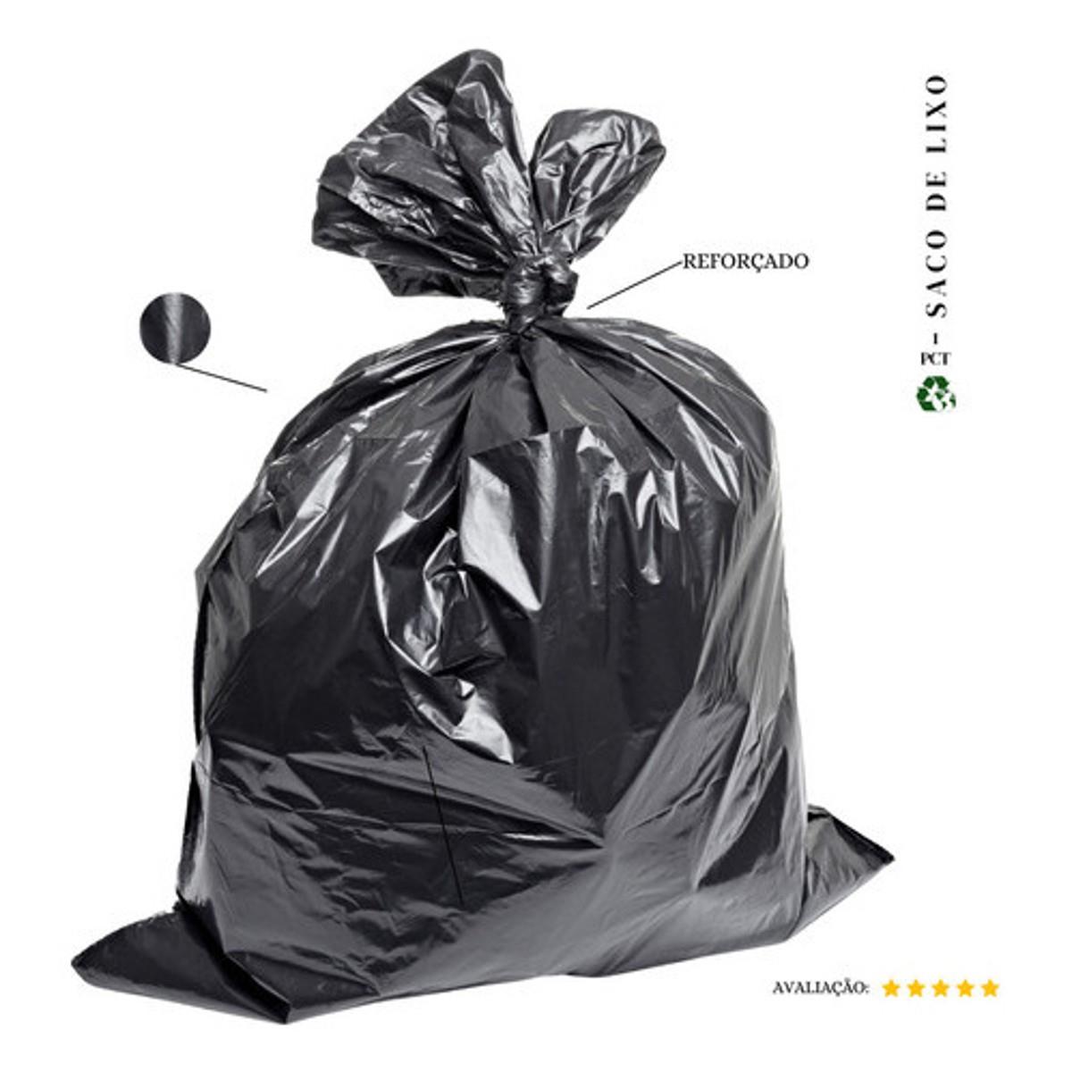 Saco De Lixo 500 Litros Reforçado Preto - 100 Unidades