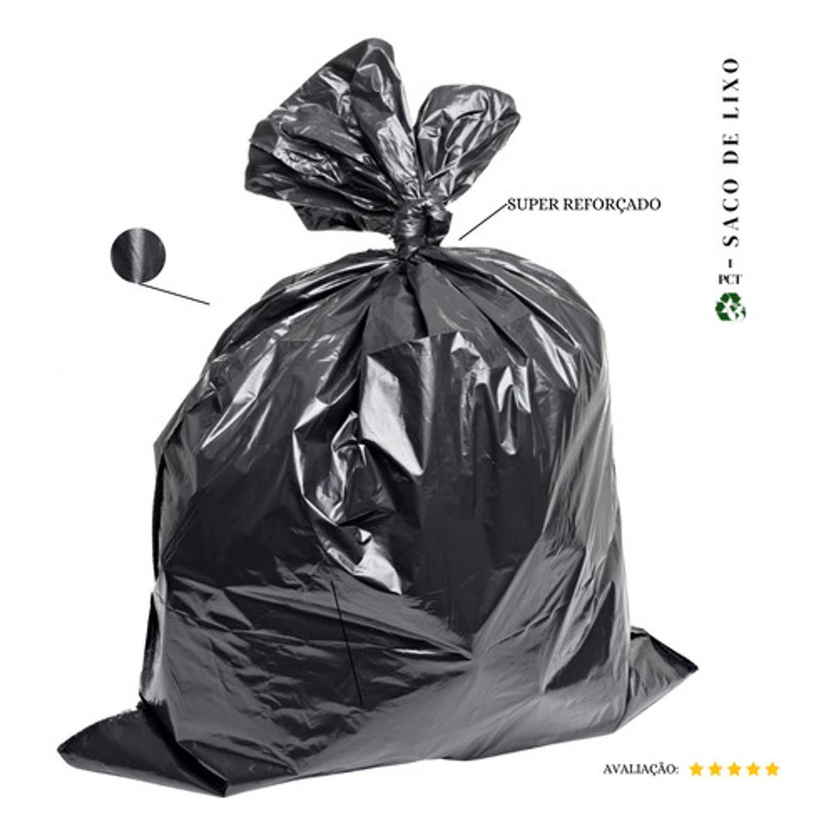 Saco De Lixo 60 Litros Super Reforçado Preto - 100 Unidades