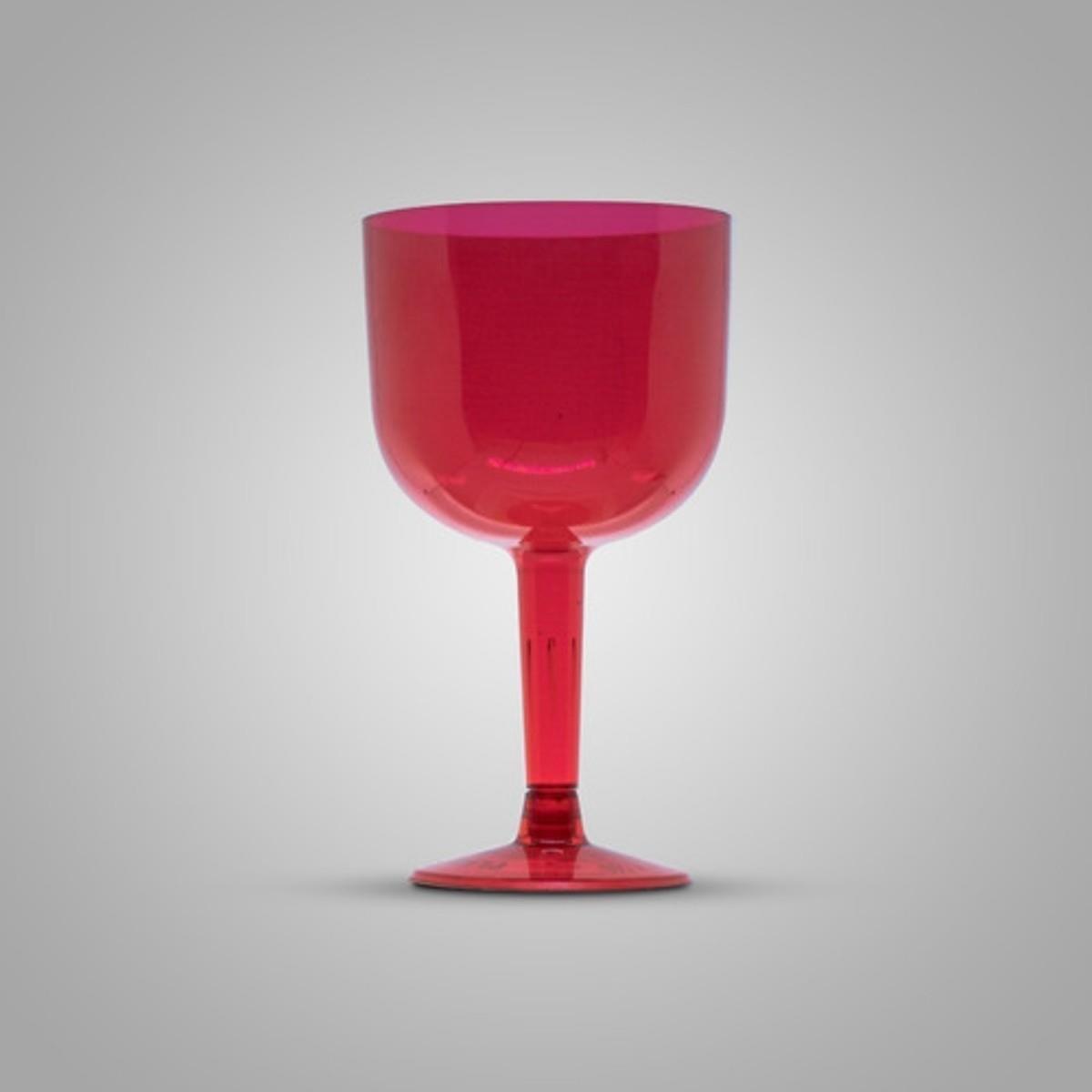 Taça Pit 500 Gin 8 Unidades 500ml Acrilico Vermelho