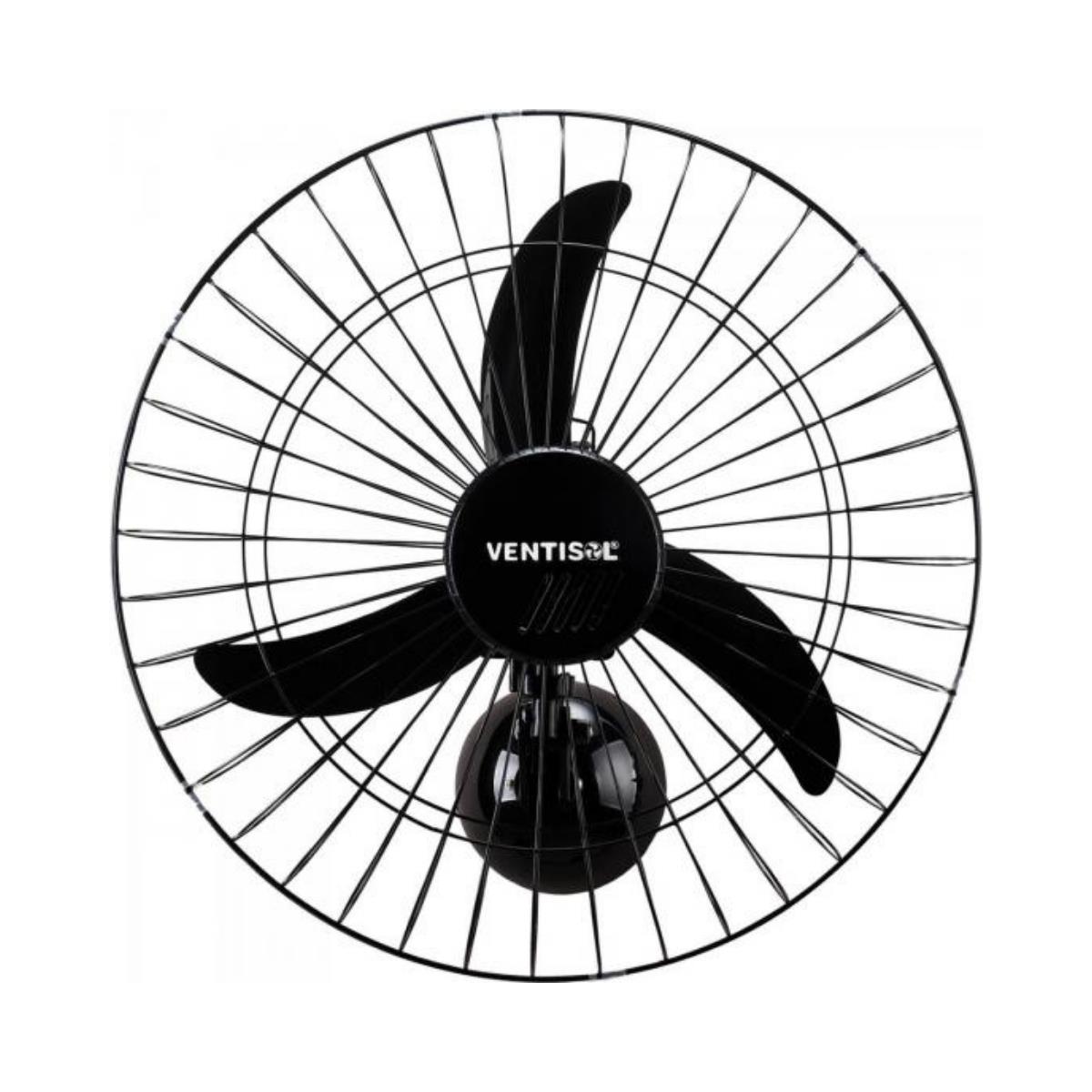 Ventilador de Parede Ventisol Oscilante 60cm Aço Preto Bivolt