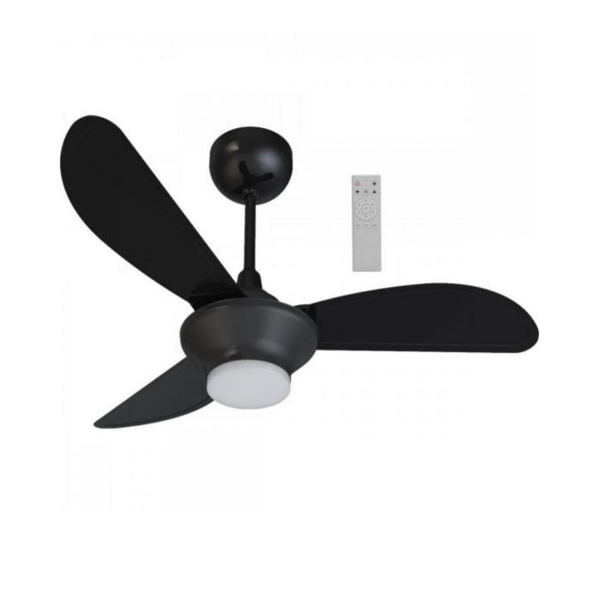 Ventilador de Teto Ventisol Mistral 3 Pás Preto Bivolt