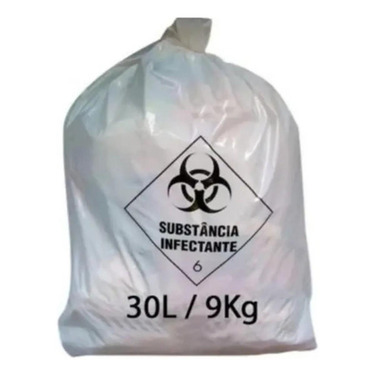 100 Saco De Lixo Hospitalar Resíduo Infectante 30 Litros