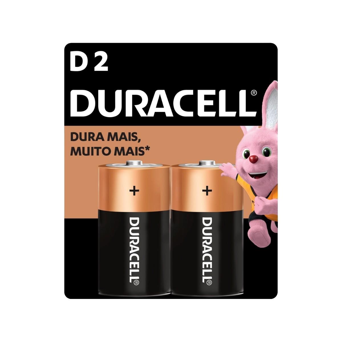 2 Pilhas Alcalinas D Duracell