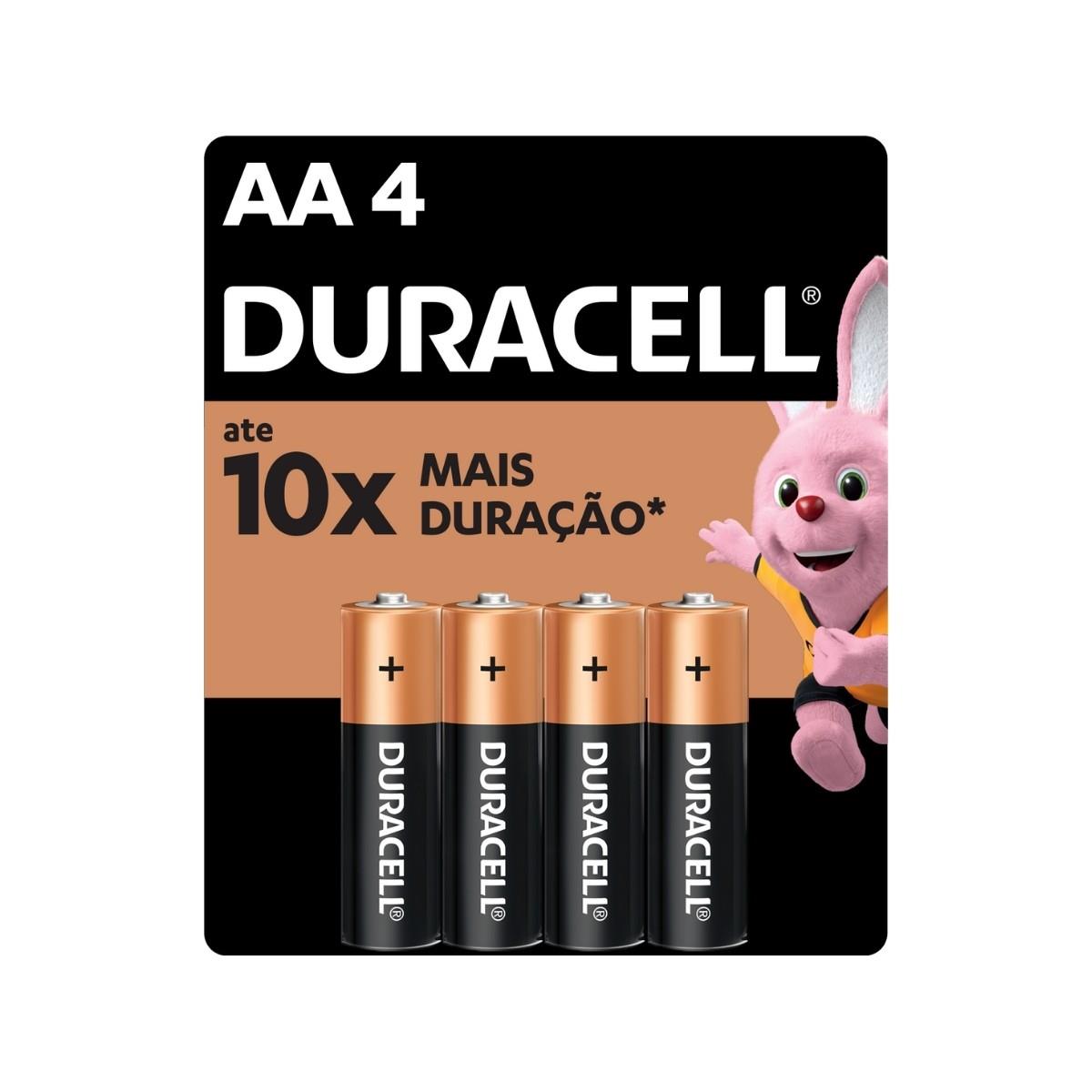 4 Pilhas Alcalinas Aa Duracell