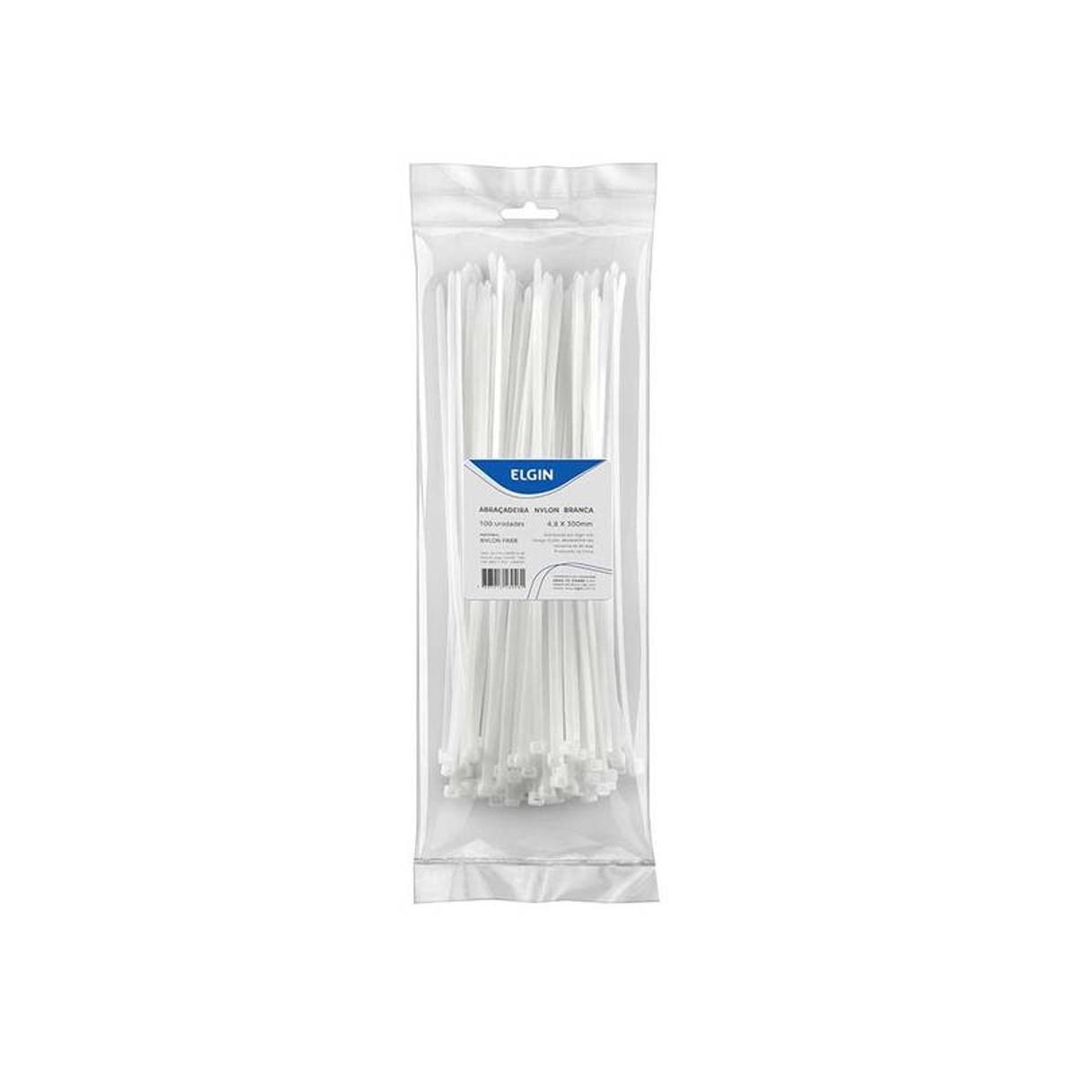 Abracadeira Nylon Pa66 Grd Branc 4.8x300 P10 - 10 Unidades