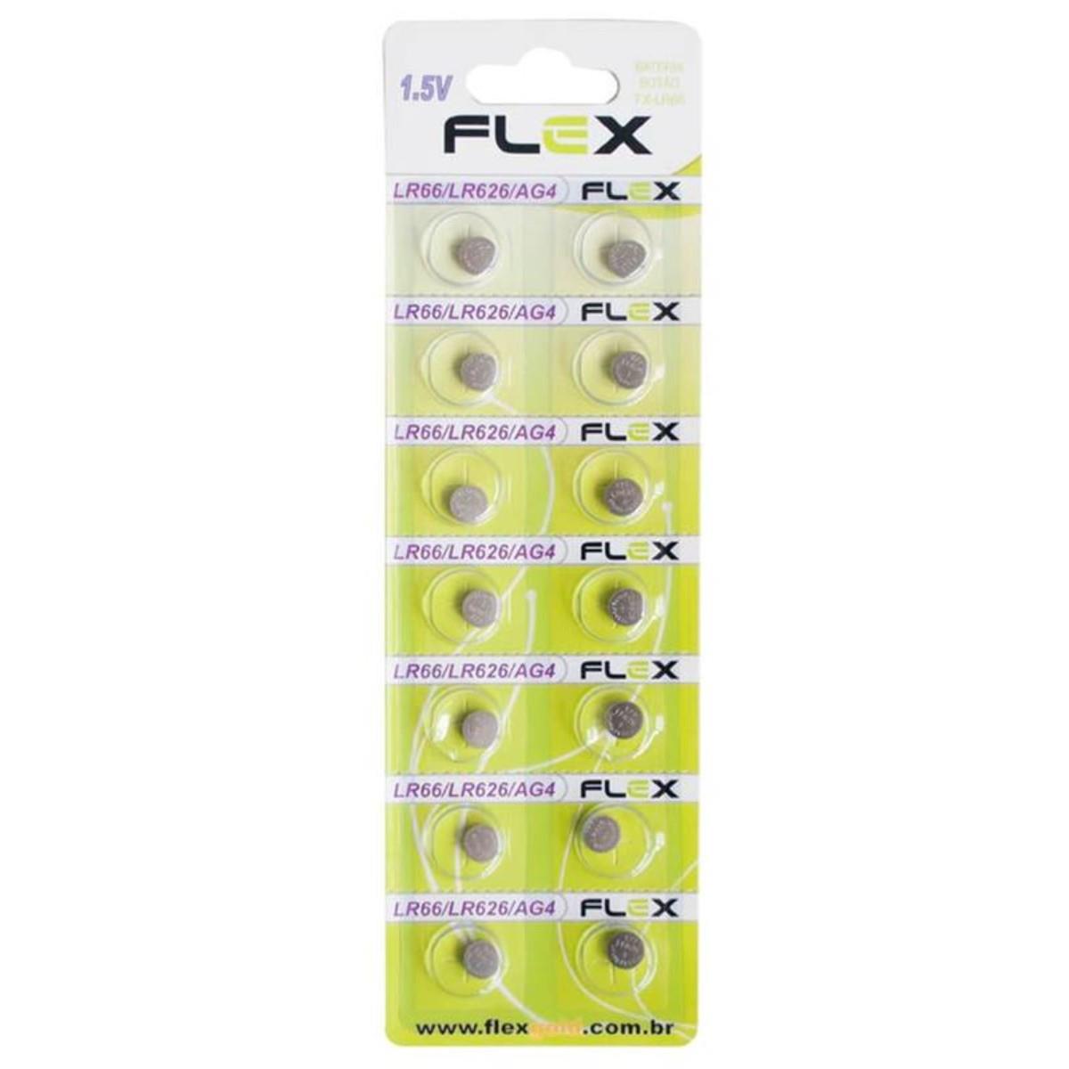 Bateria Botão Lr66 Cartela Com 14 Unidades Flex