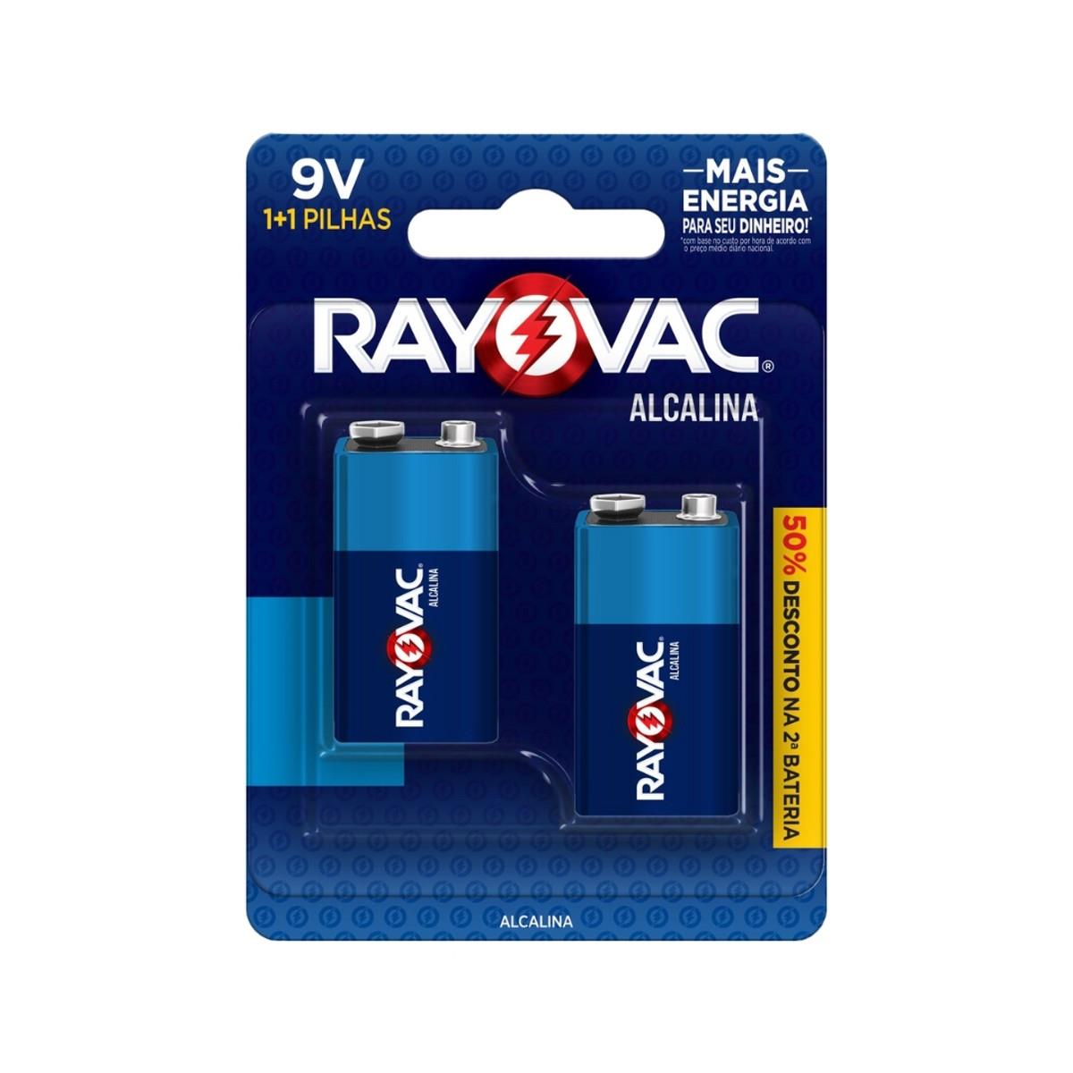 Bateria Alcalina 9v Rayovac Cartela Com 02 Unidades