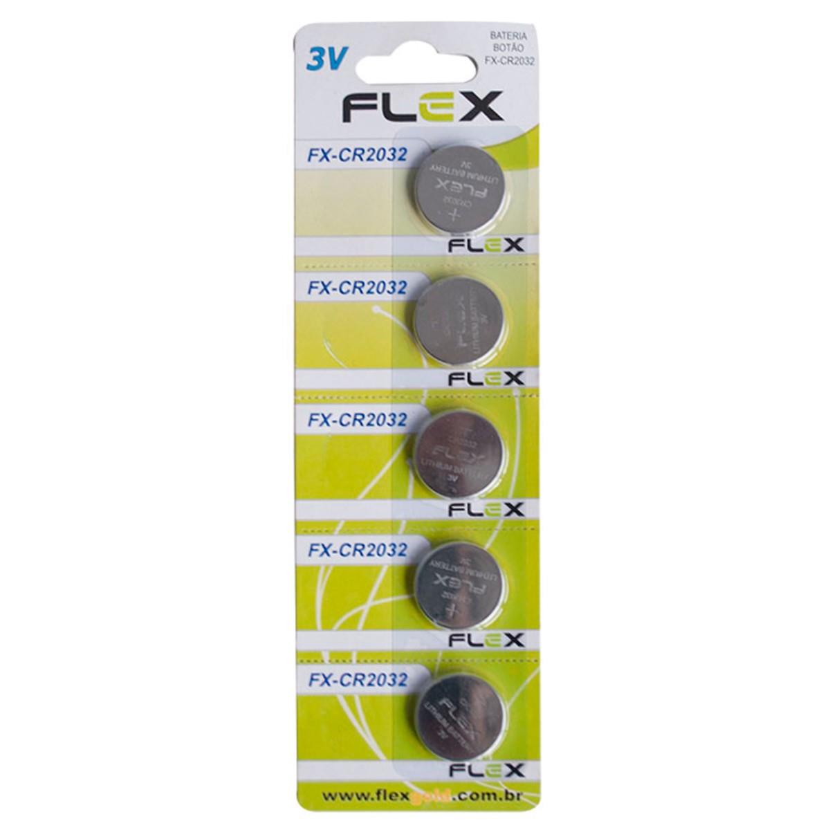 Bateria Cr2032 Cartela Com 5 Unidades Flex