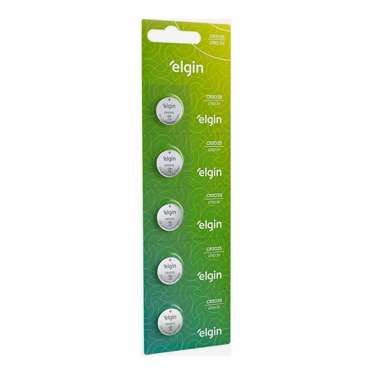 Bateria Lítio Cr2025 Elgin Cartela Com 05 Unidades