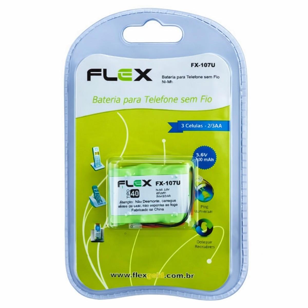 Bateria Telefone Sem Fio Fx107u 3,6v 400mah Flex