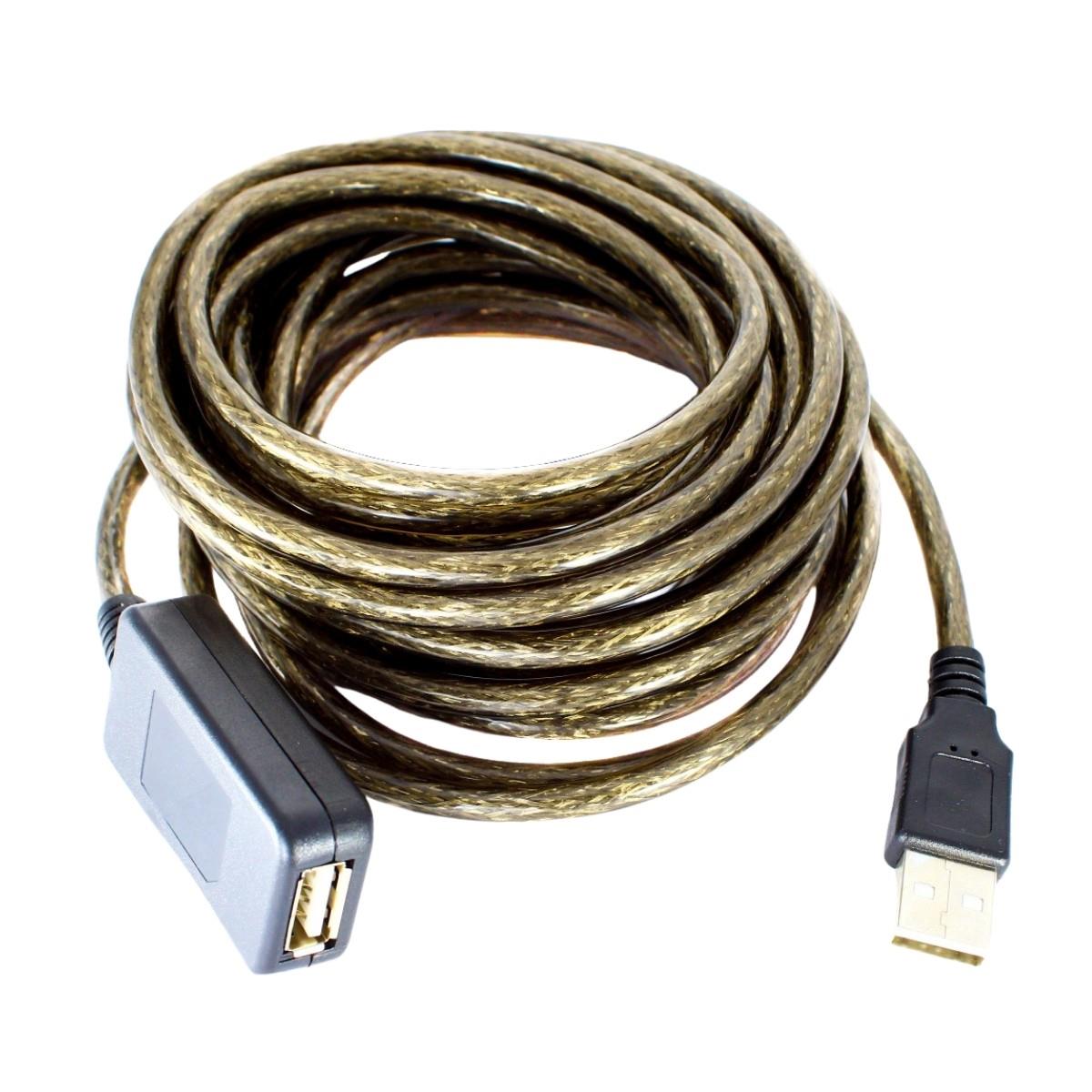 Cabo Extensão Usb A Macho  Fêmea Com Malha E Amplificador 2.0 10m Storm