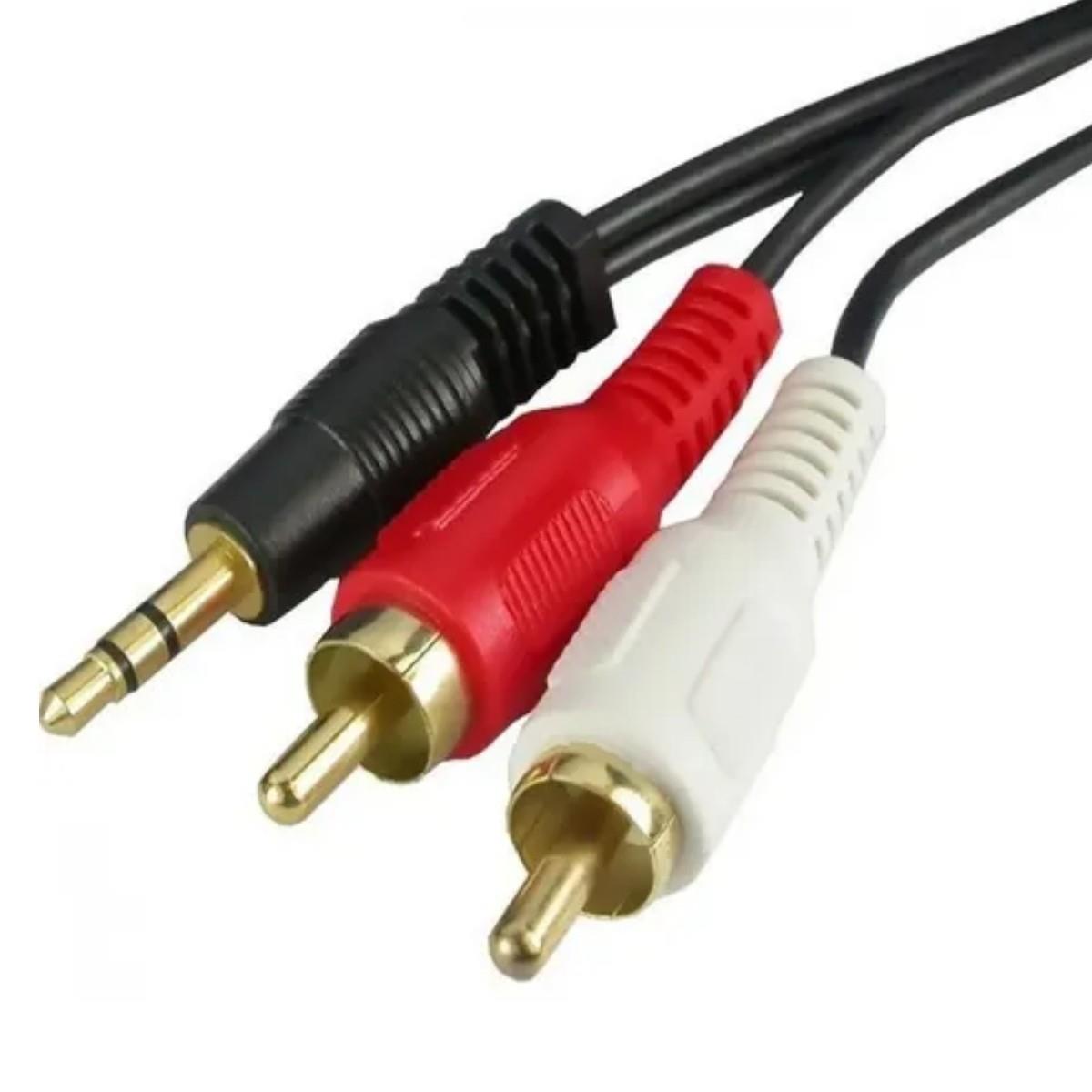 Cabo P2 Stereo X 02 Rca Gold 1.8m Storm 10 Unidades