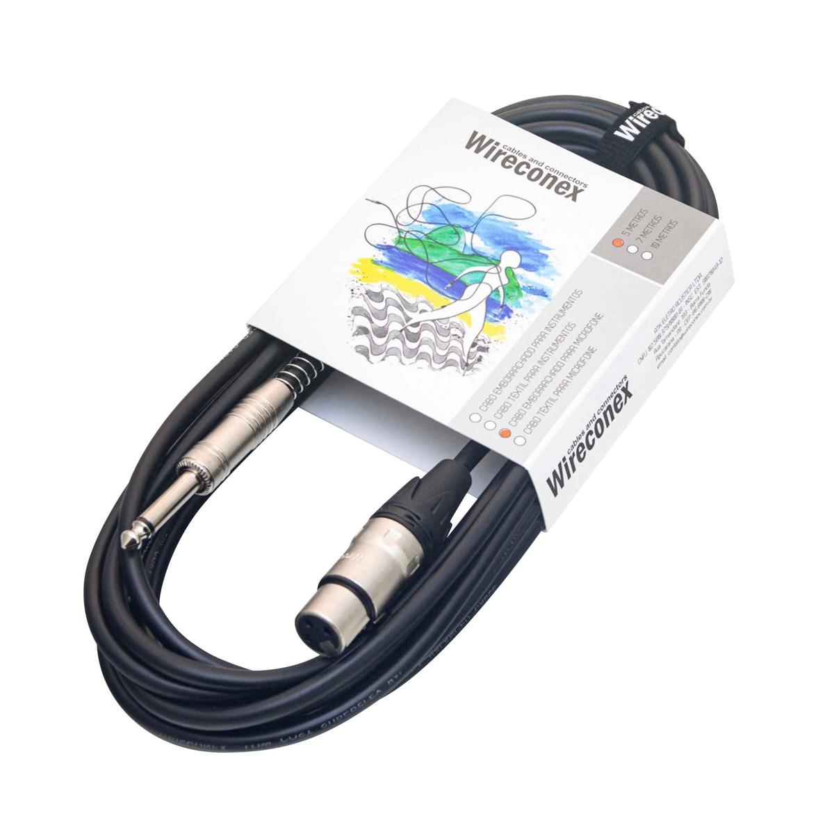 Cabo Para Microfone Emborrachado P10 Xlr 10 Metros Wireconex
