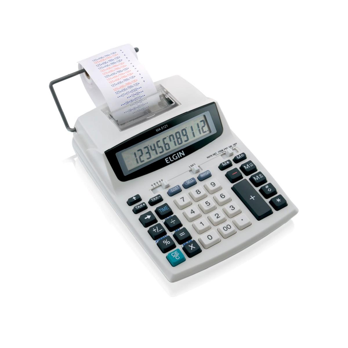 Calculadora Com Bobina 12 Ditigos Bicolor Ma-5121 Elgin
