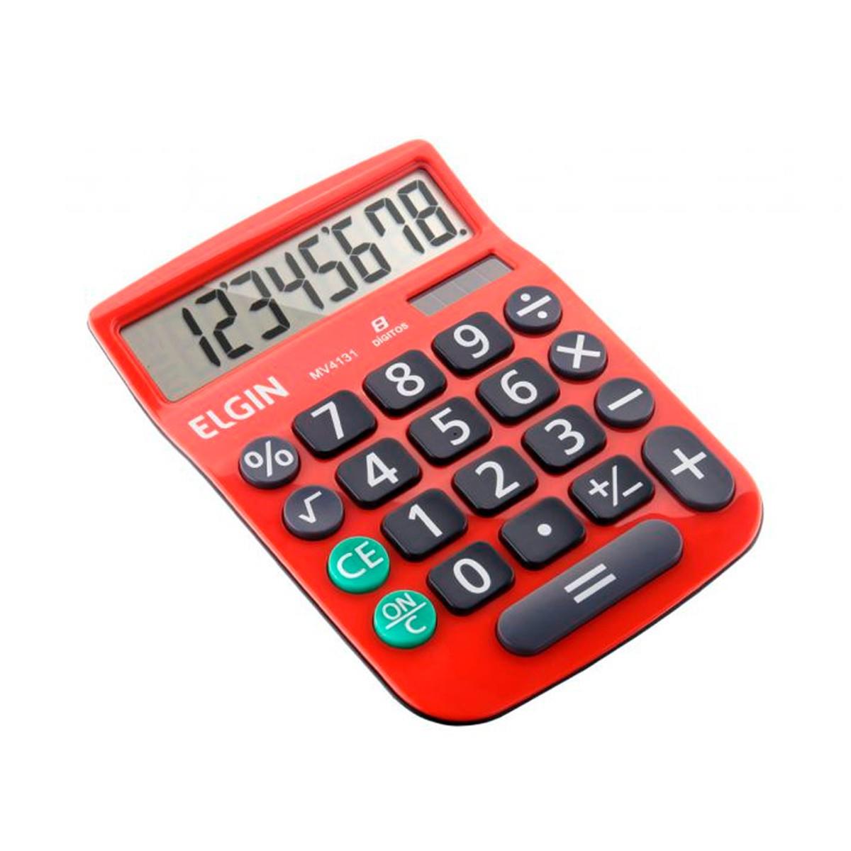 Calculadora Mesa Visor 8 Dig. Vermelha Mv-4131 Elgin
