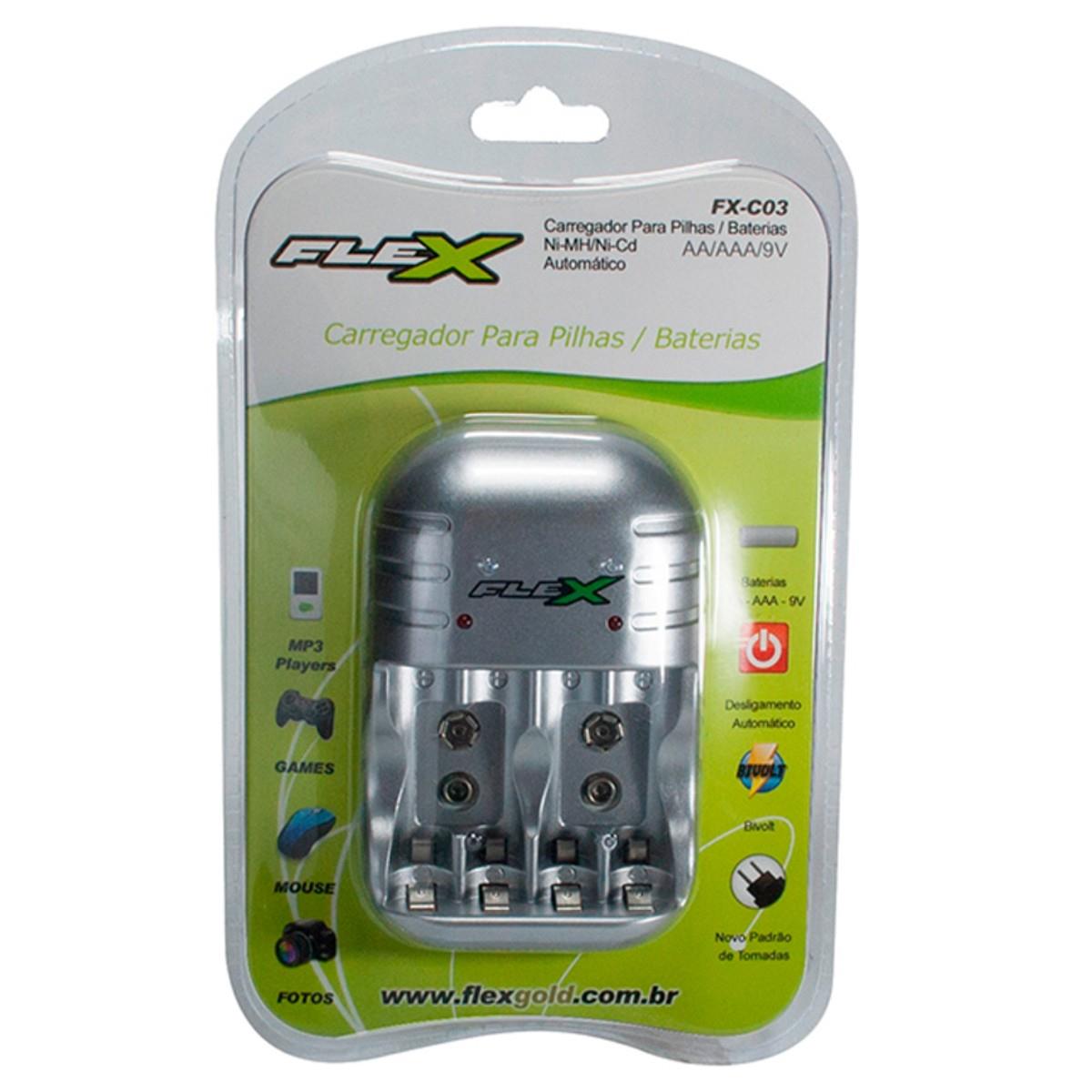 Carregador De Bateria Fxc03 Flex