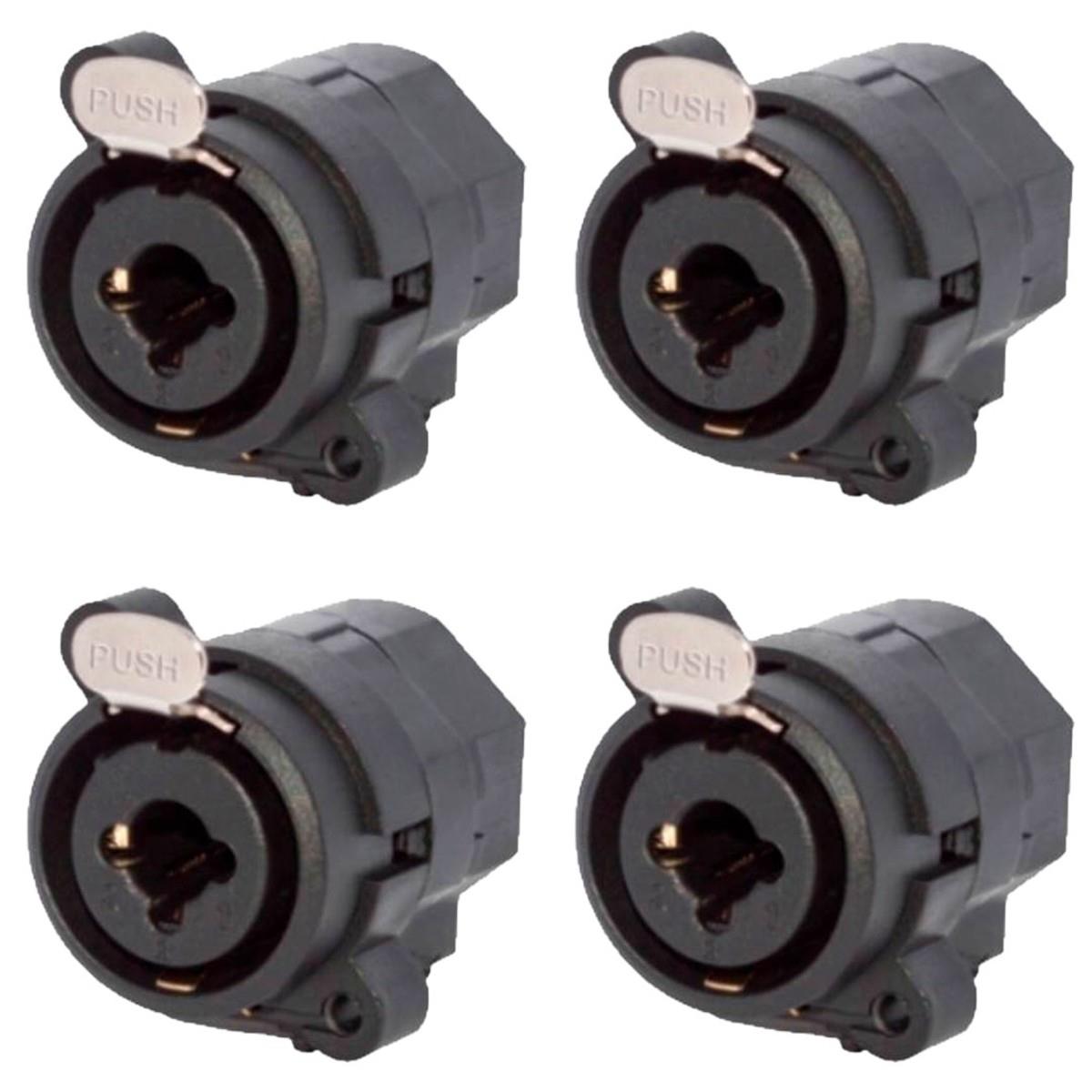Conector Combo Xlr Fêmea Painel 3p Wc 330 Wireconex 04 Unidades