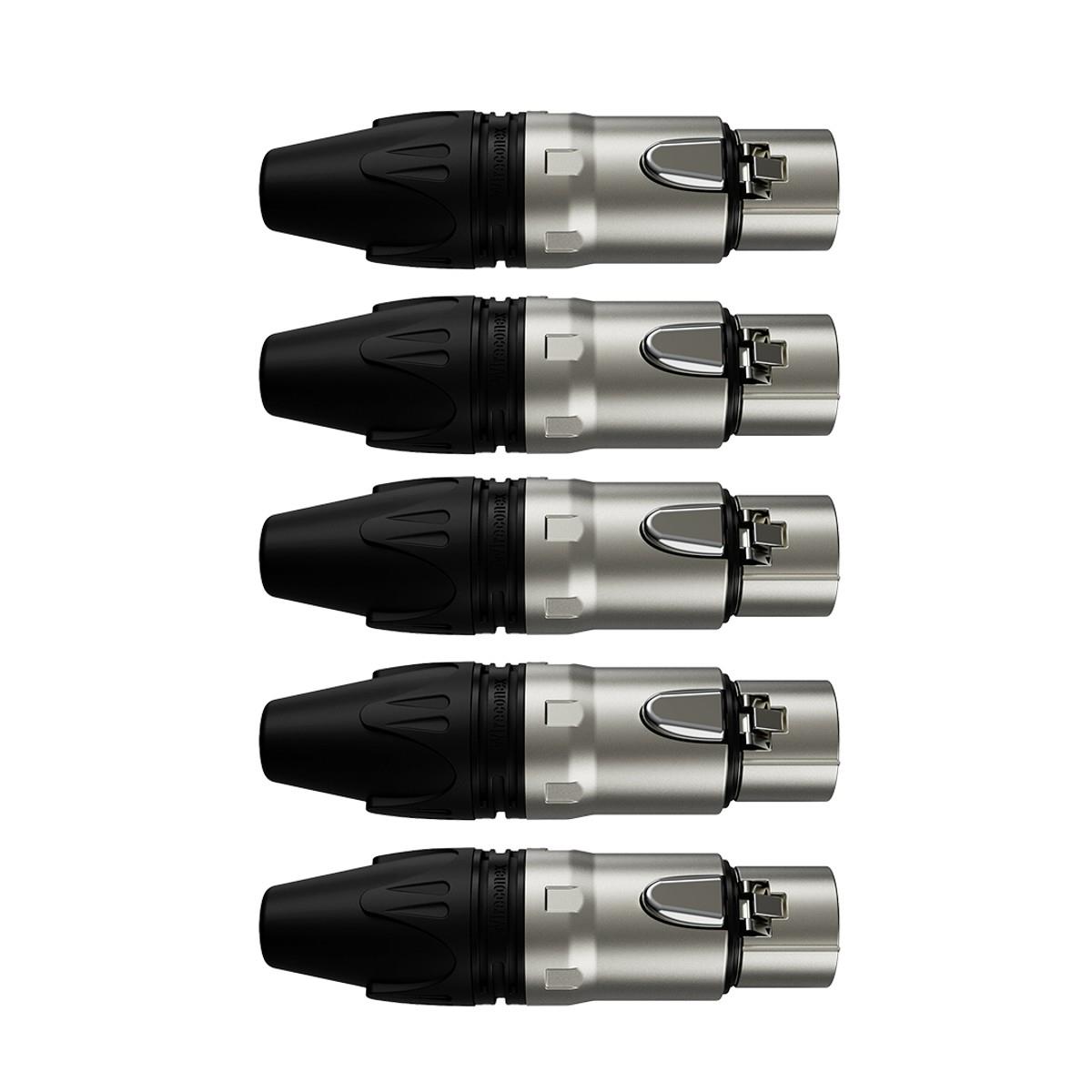 Conector Xlr Femea Wc 1003 Fl Bk Ni 3p 5un Wireconex