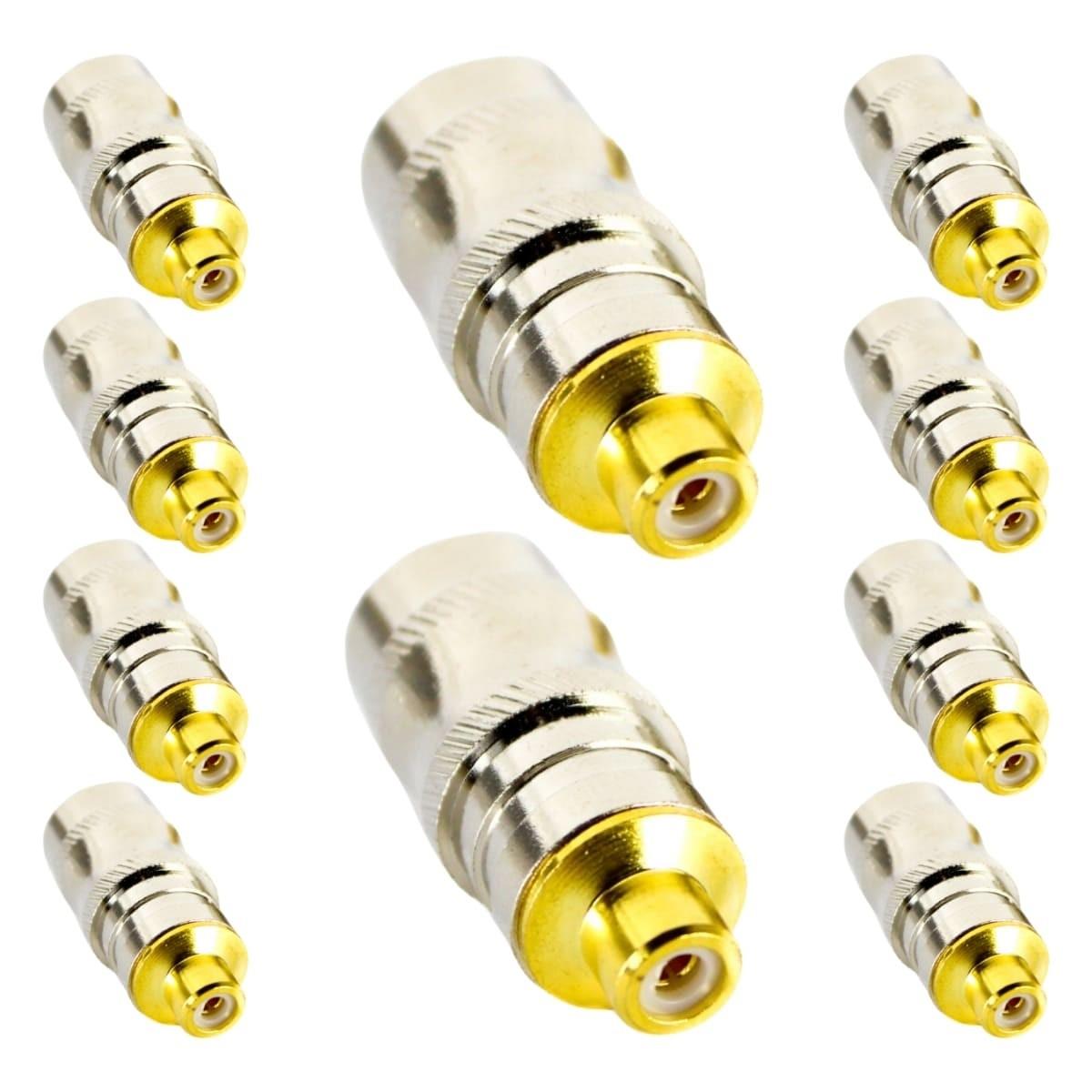 Conector Rca Fêmea Metal Gold Storm 10 Unidades