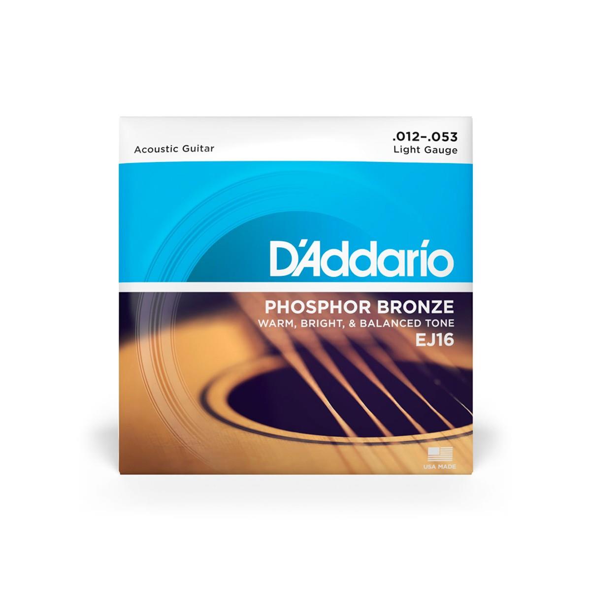 Cordas Para Violão Aço D Addario Phosphor Bronze Ej16 .012-.053