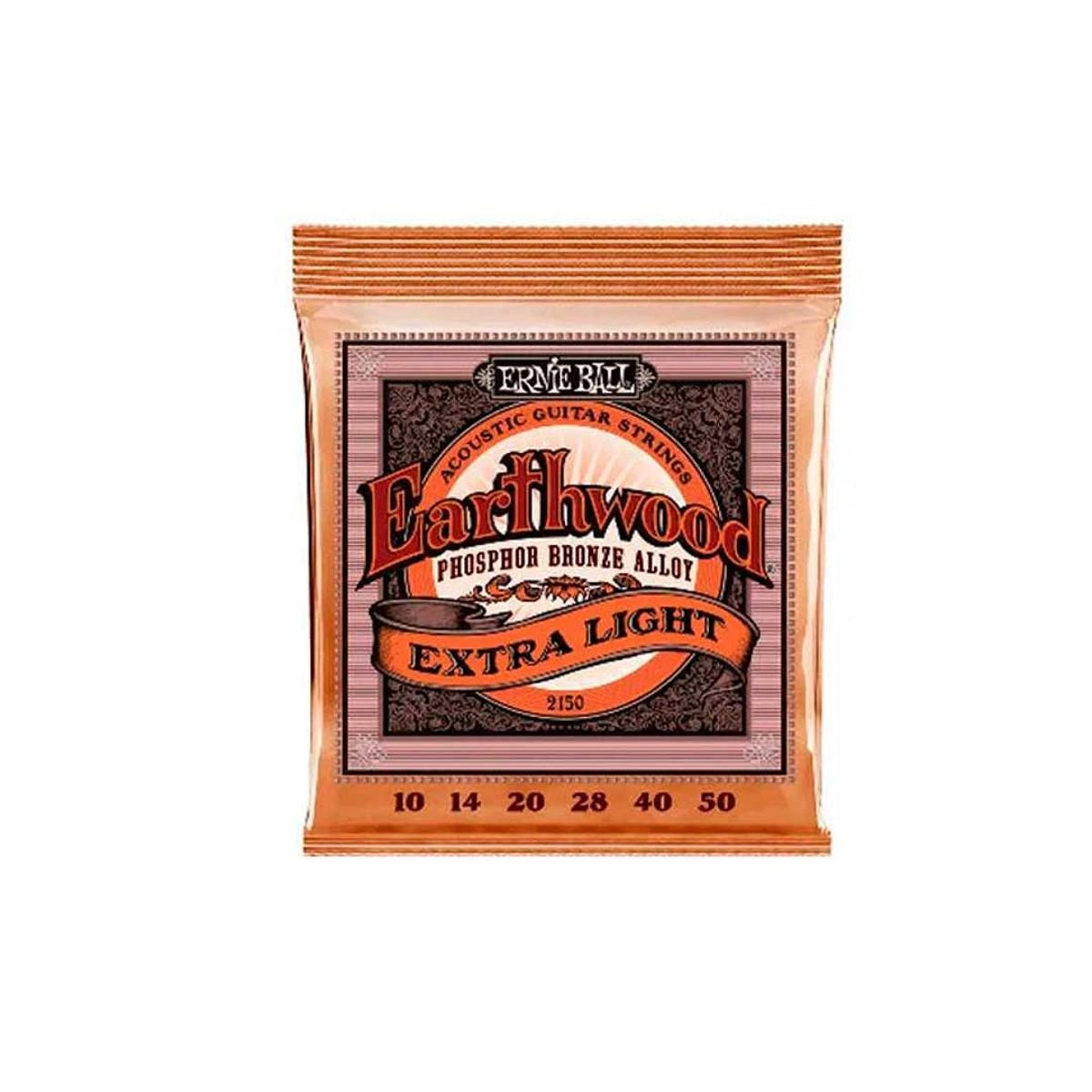 Encordoamento P/violão Aço Earthwood Extra Leve Phosphor Bronze Ernie Ball 010