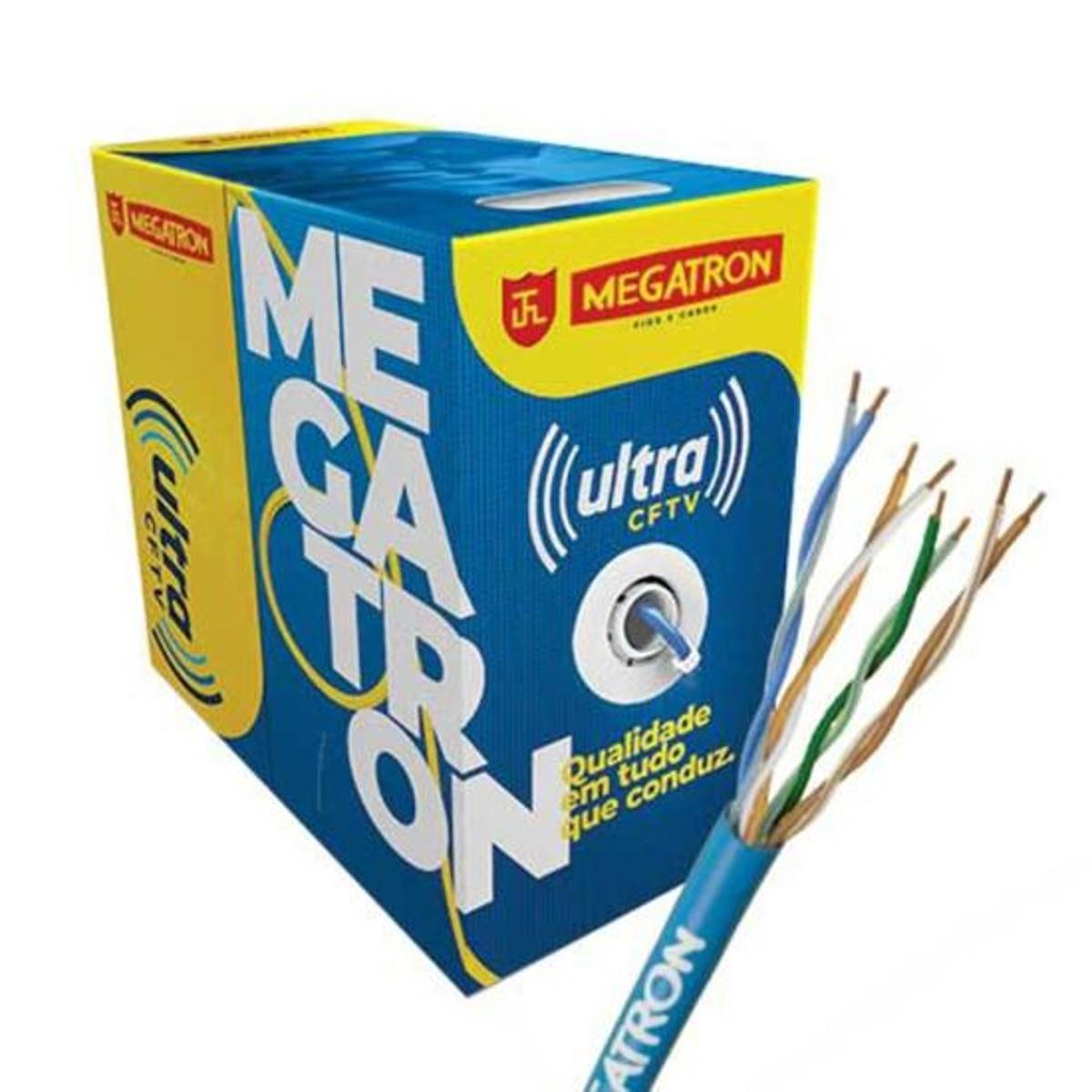 Cabo Ultra CFTV 4PX24AWG 300m Branco Megatron - CX / 300