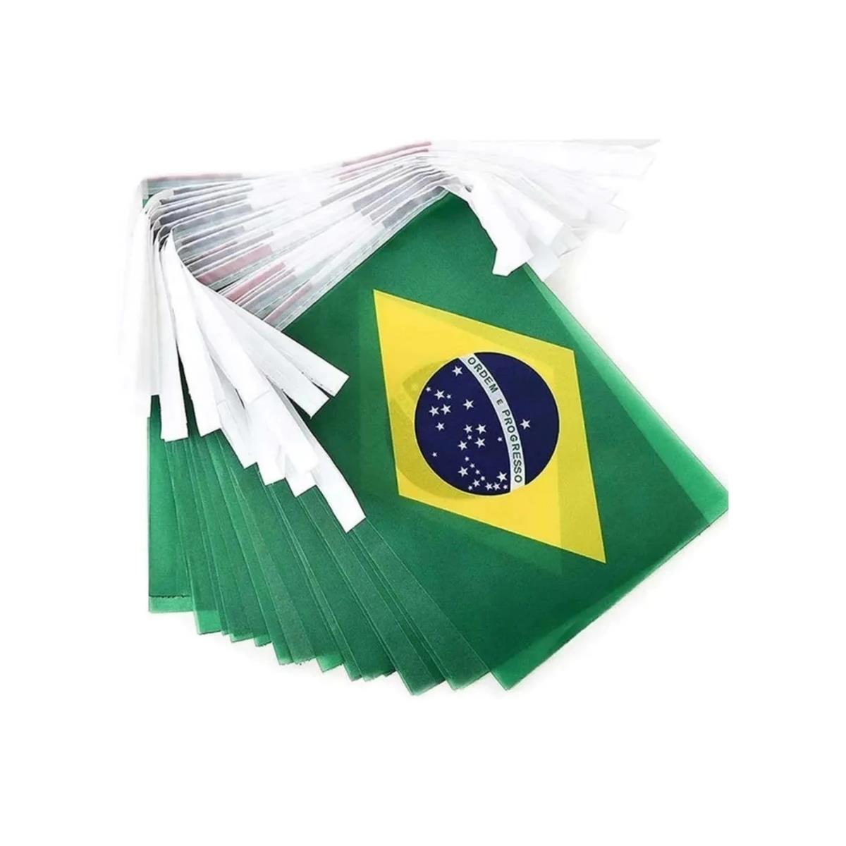 Varal de Bandeiras do Brasil Poliéster 15x20cm 10m