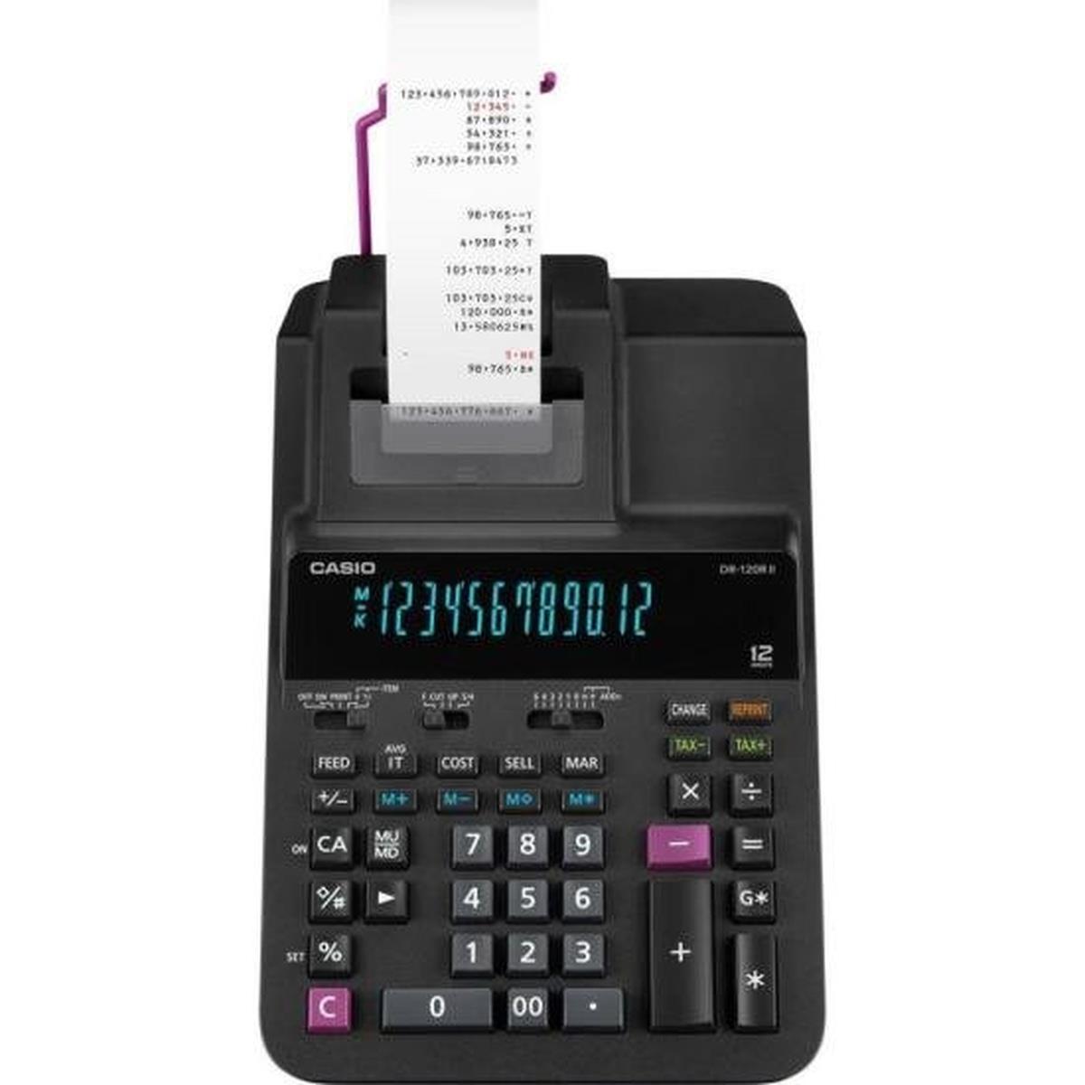 Calculadora Com Bobina Casio DR120RII 12 Dígitos Preta