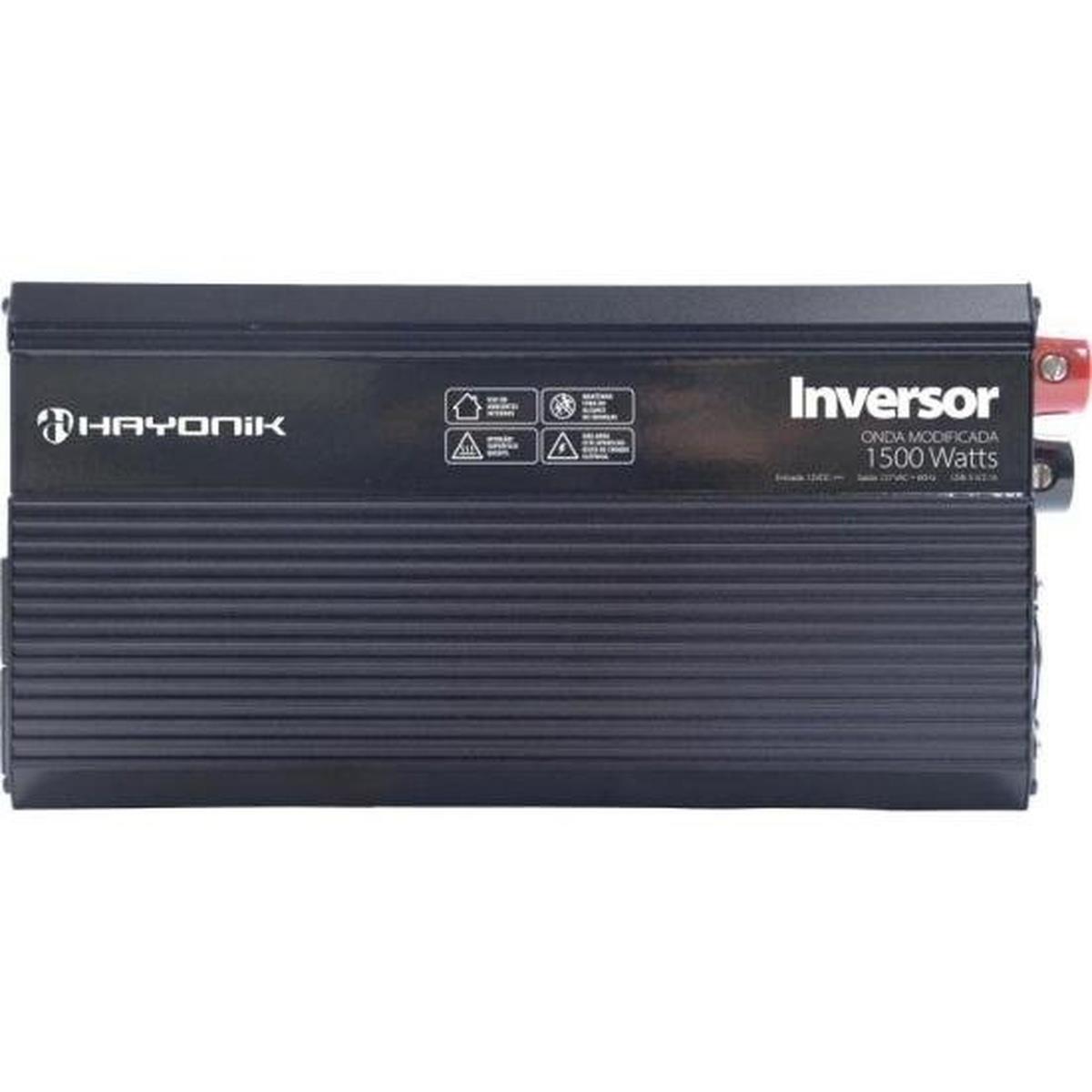 Inversor Automotivo HAYONIK MSW1115 Onda Modificada 1500W 12V/127V