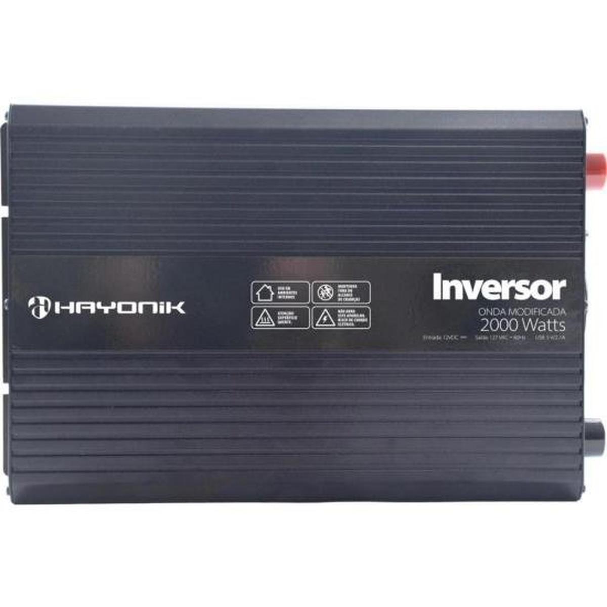 Inversor Automotivo HAYONIK MSW112 Onda Modificada 2000W 12V/127V